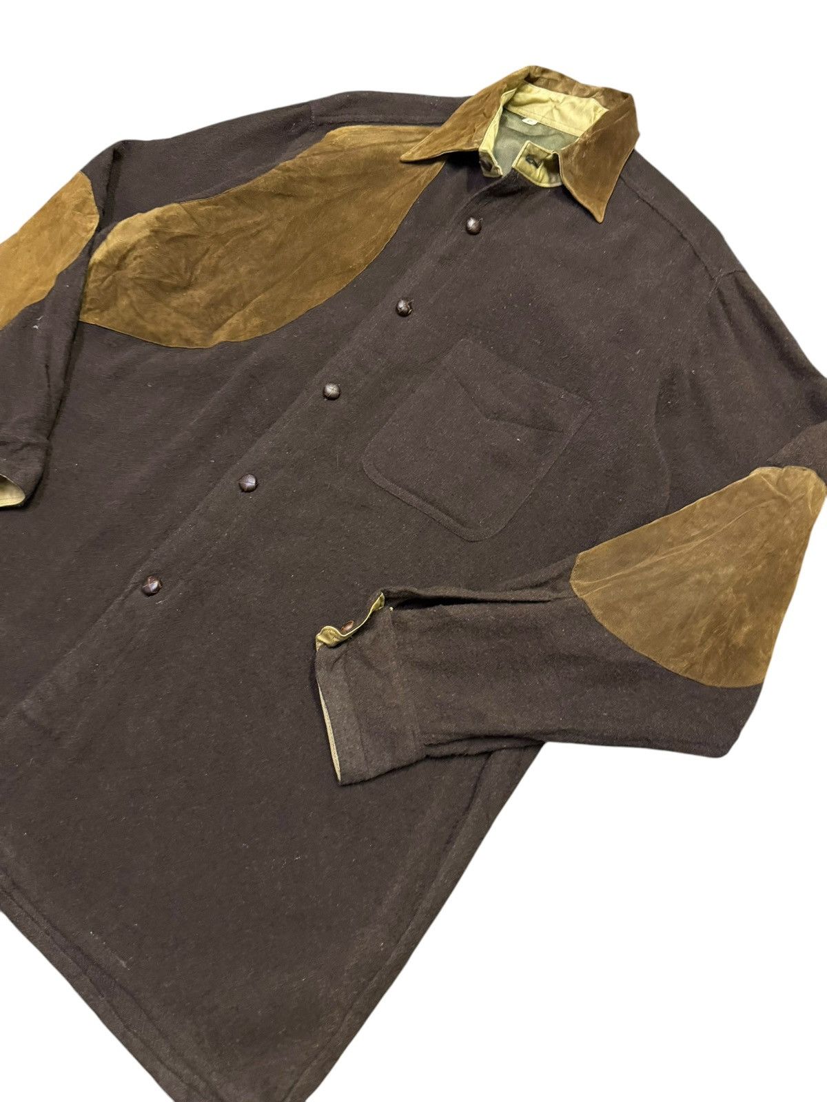 Vintage Vintage Papas Italy Shooting Shirt With Leather Padding Size US L / EU 52-54 / 3 - 2 Thumbnail