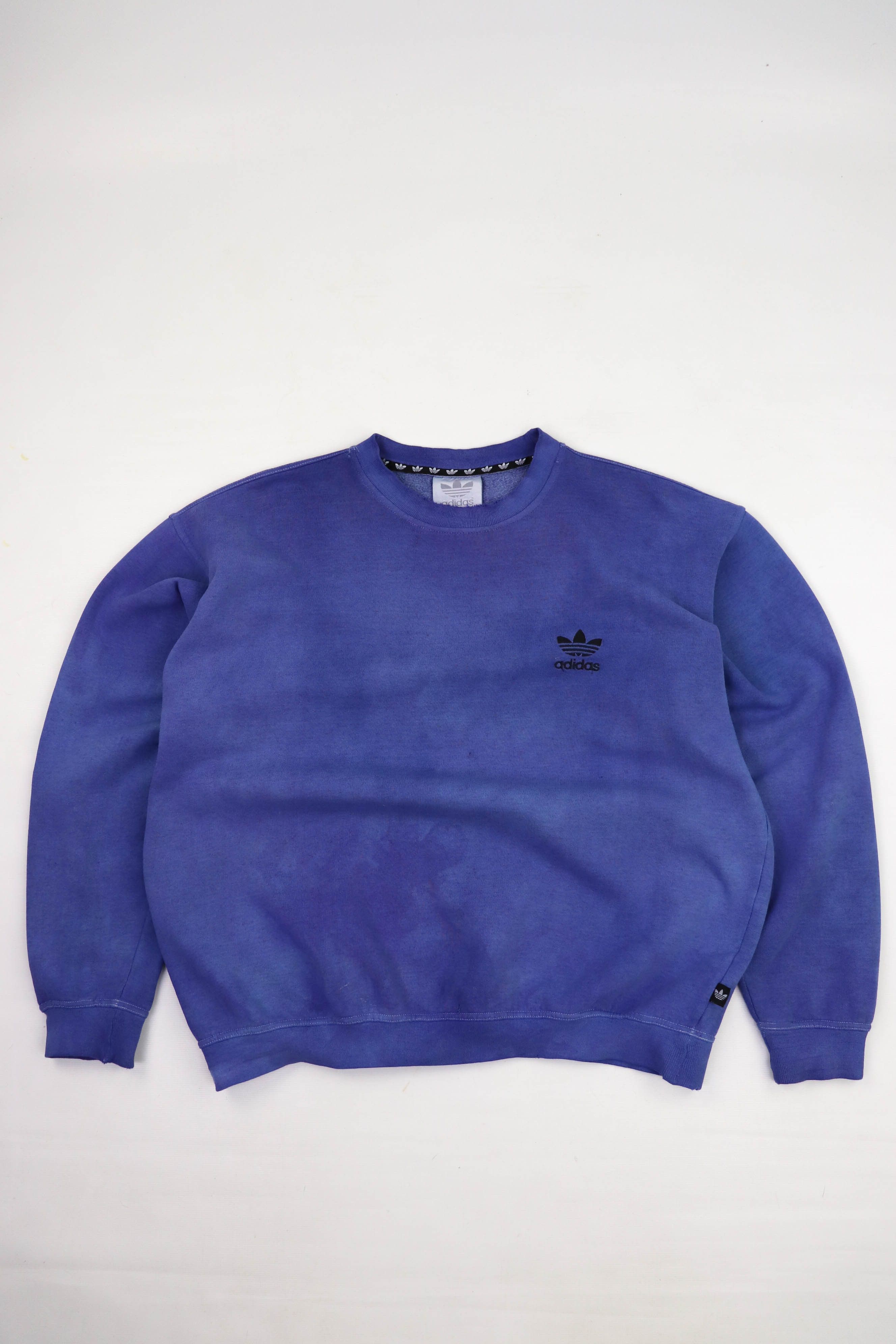 Adidas 90s Vintage Adidas Overdyed Distressed Sun Faded Sweatshirt Size US L / EU 52-54 / 3 - 1 Thumbnail