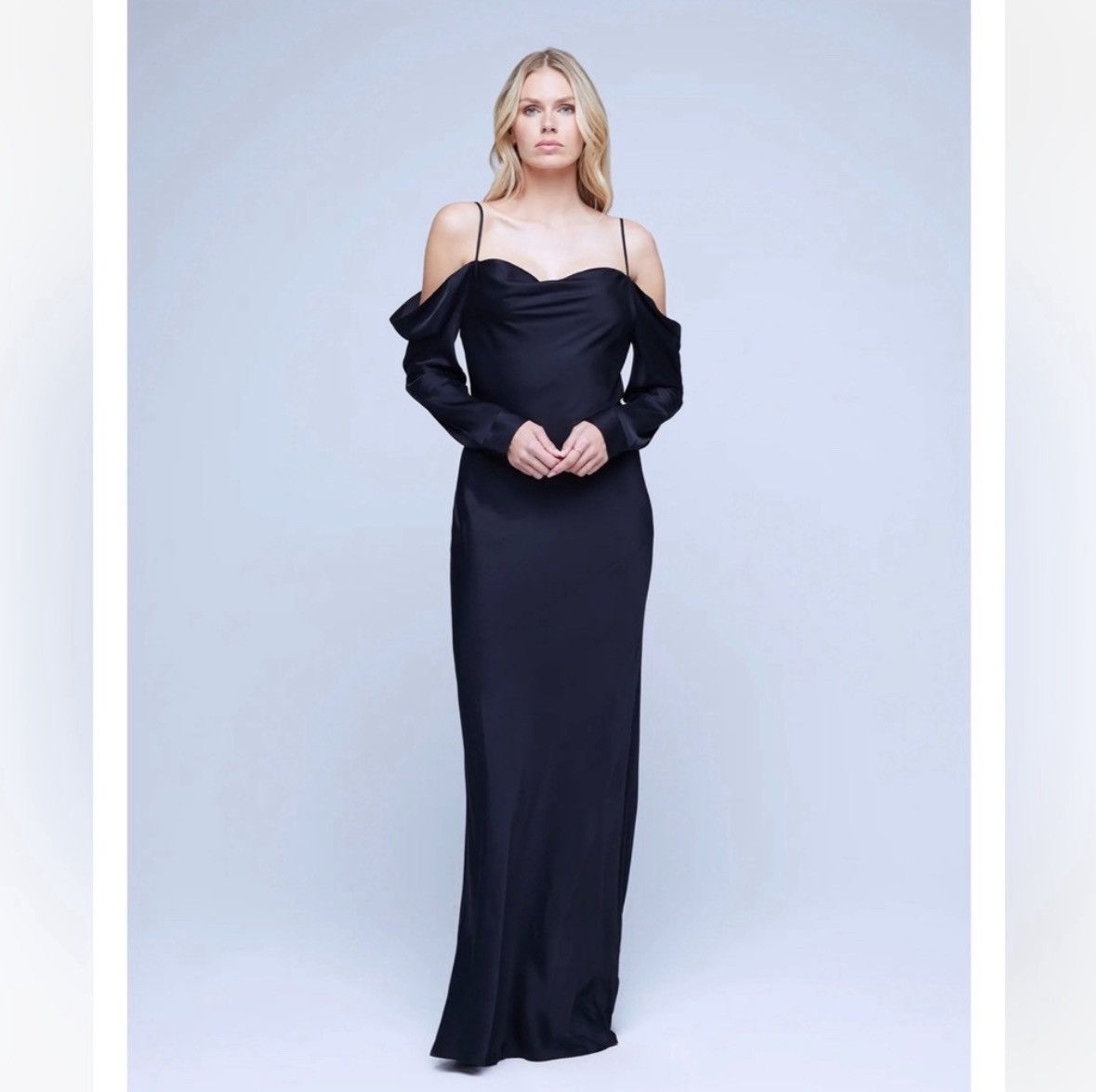 L'AGENCE L’agence Black Long Sleeve Silk Juniper Dress/Size 2 Size XS / US 0-2 / IT 36-38 - 1 Thumbnail