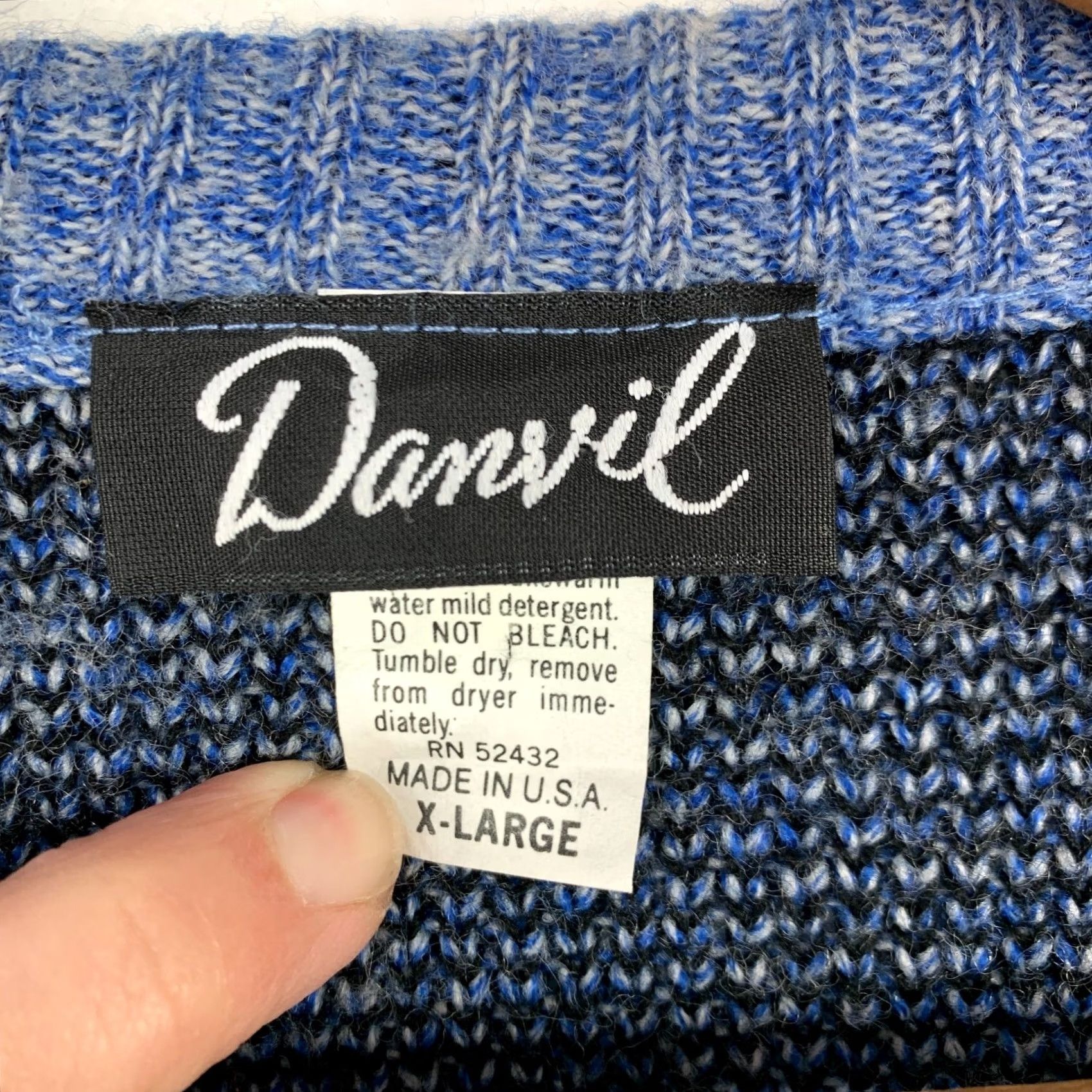 Anvil VINTAGE Danvil Blue Crewneck Acrylic Sweater Mens XL Grunge 90s 80s Size US XL / EU 56 / 4 - 3 Thumbnail