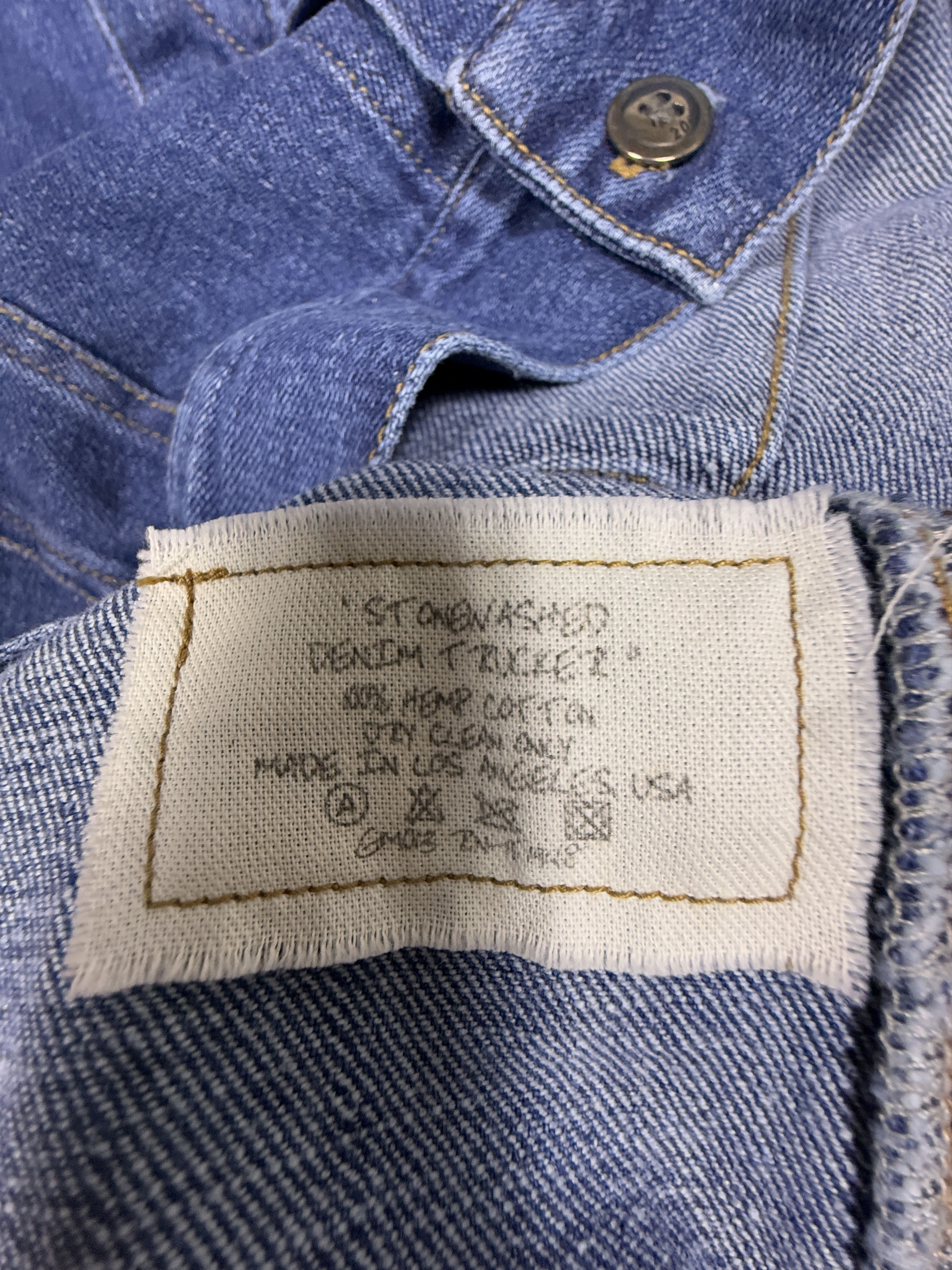 Greg Lauren Greg Lauren Stonewashed Denim Trucker Jacket Size US XXL / EU 58 / 5 - 10 Thumbnail