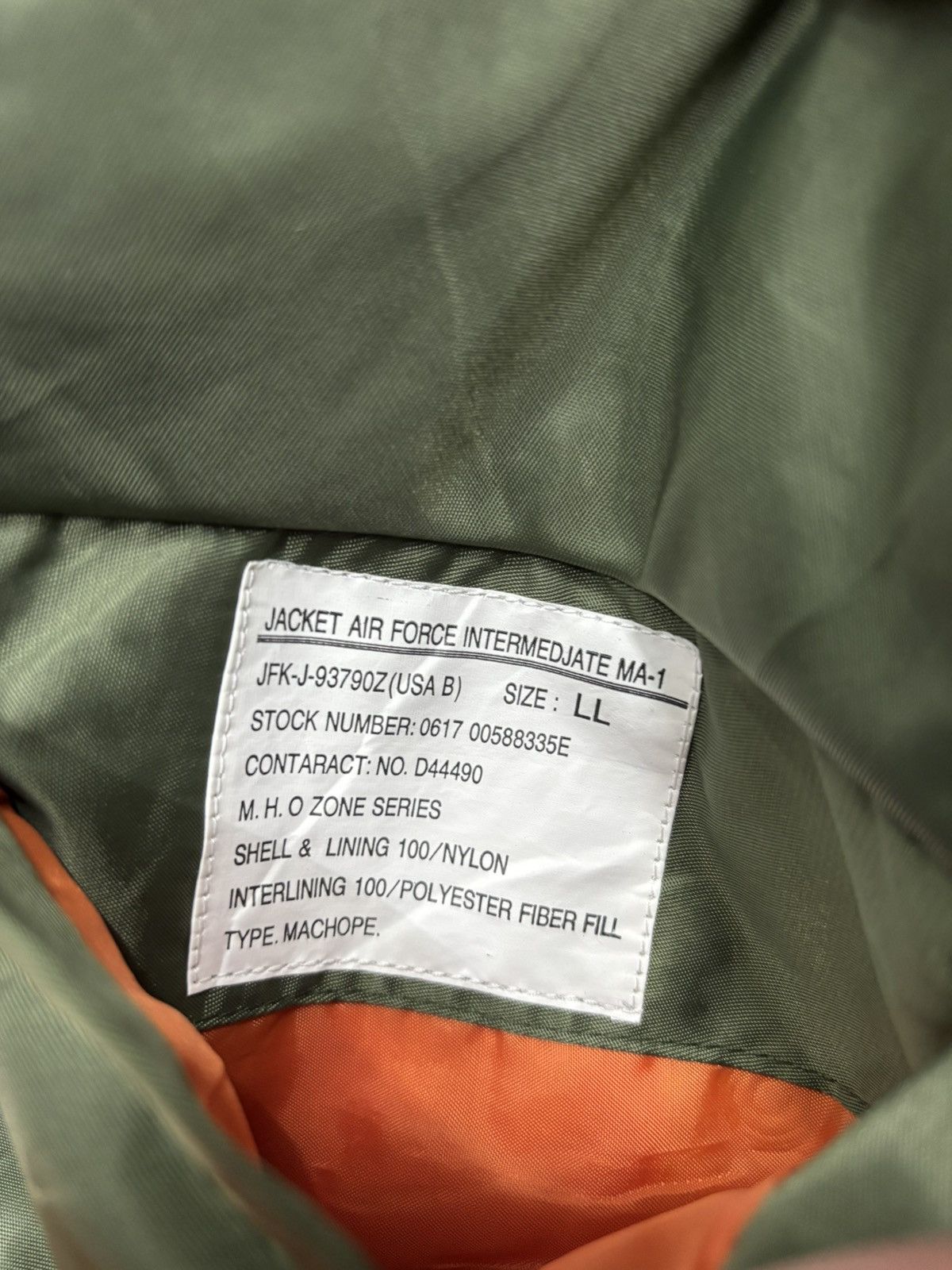 Alpha Industries 🔥VINTAGE MACHOPE AIR FORCE INTERMEDIATE MA-1 BOMBER JACKET Size US XL / EU 56 / 4 - 13 Thumbnail