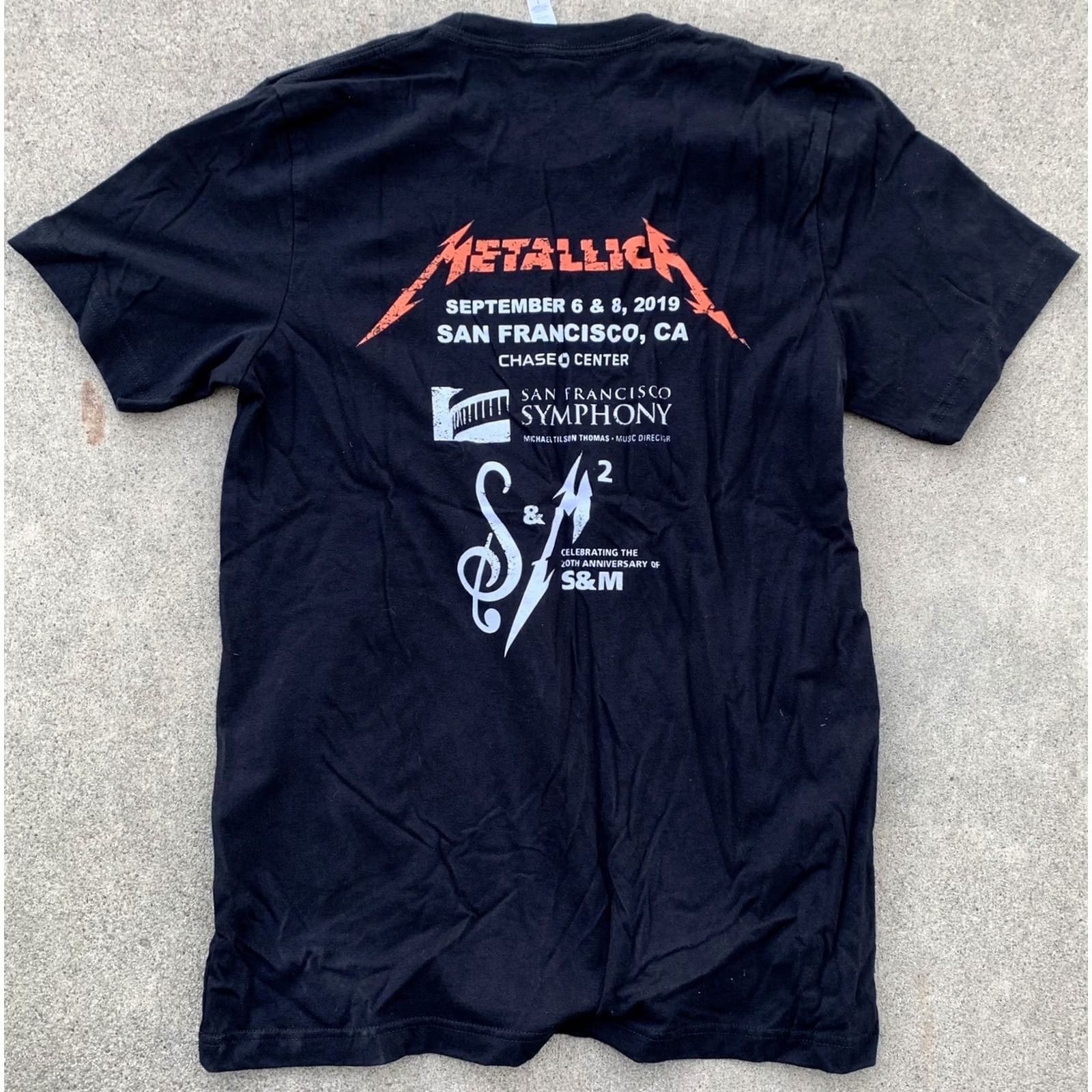 Vintage Metallica S & M 2 Celebrating 20th Anniversary Tee Chase Center Grand Opening Black Short Sleeve T-Shirt Unisex Adults Size S Size US S / EU 44-46 / 1 - 6 Thumbnail
