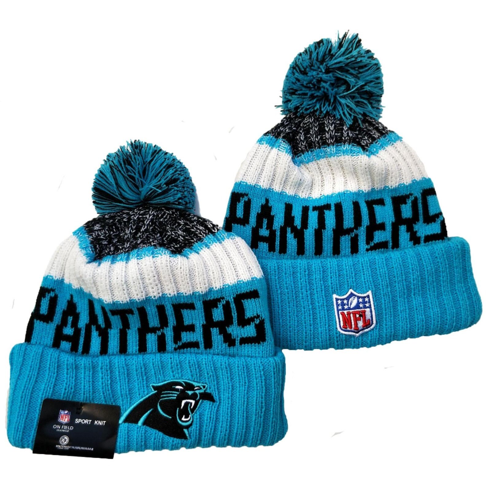 Other NWT Carolina Panthers Sports Knit Pom‎ Beanie Fleece Lined Size ONE SIZE - 1 Thumbnail