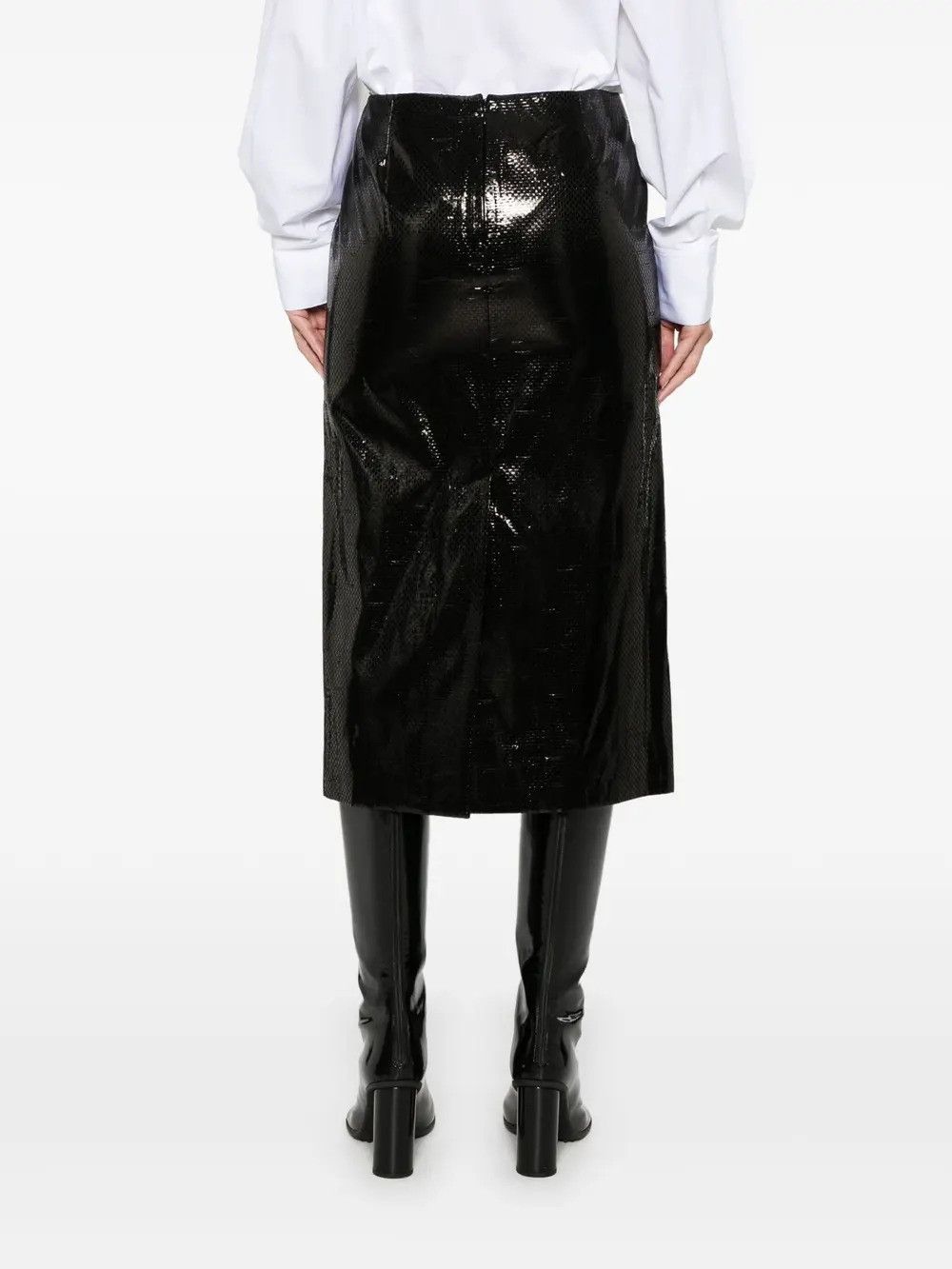 Alexander McQueen o1s22i1n0226 Silk Nylon Tarpaulin Skirt in Black Size 26" / US 2 / IT 38 - 4 Thumbnail