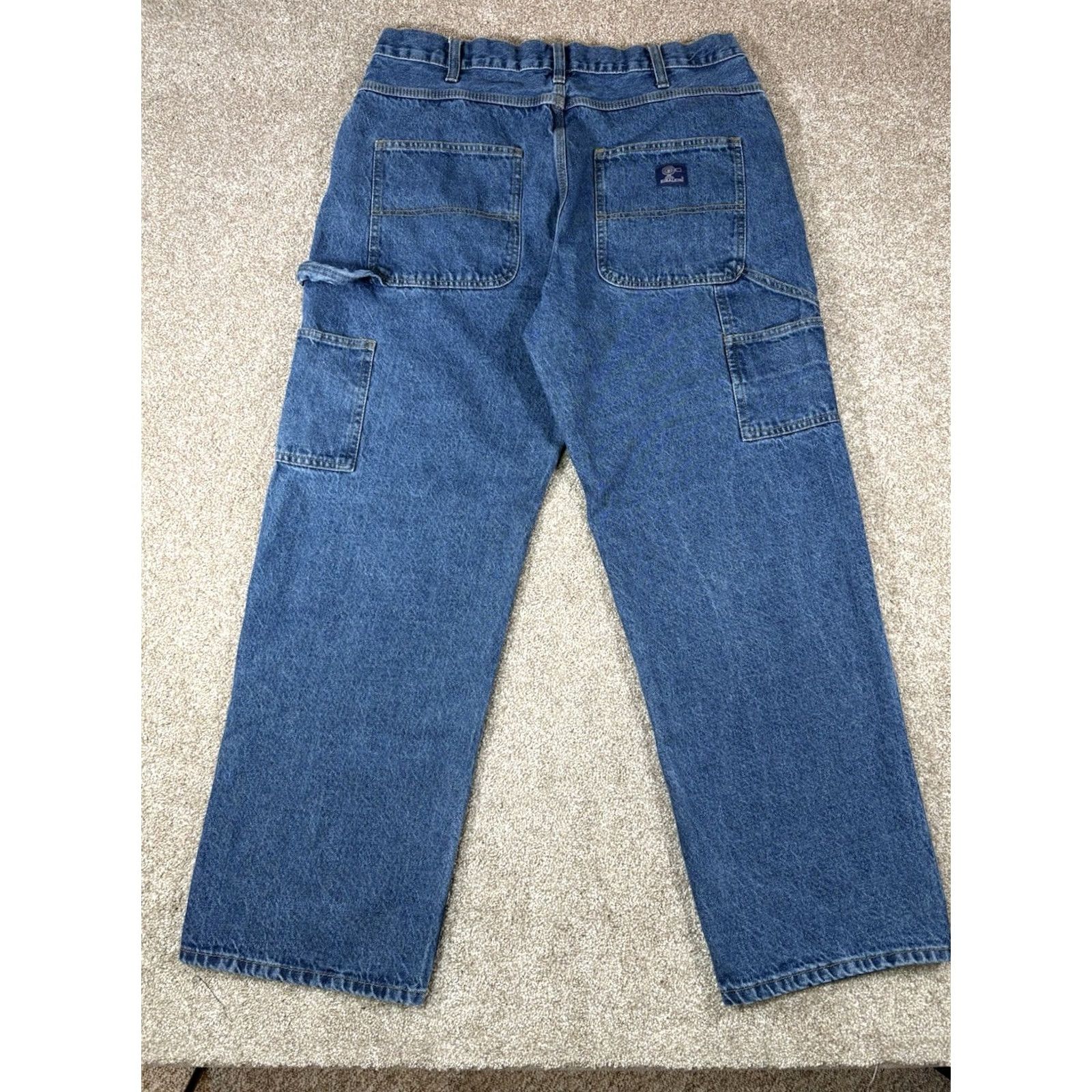Denime VINTAGE Rural King Carpenter Jeans Mens 38x32 Denim Blue 90s Cowboy Nature USA Wide-Leg 5-Pocket Regular Jeans Men Size US 38 / EU 54 - 4 Thumbnail