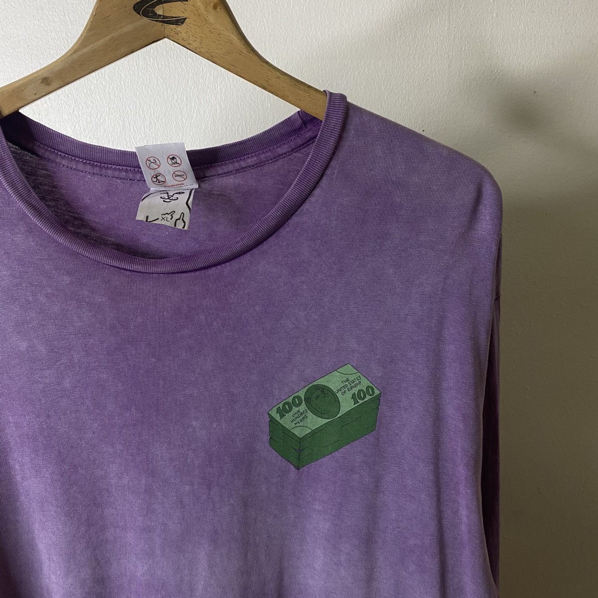 RIPNDIP Washed Purple Big Graphic LS Skater T Shirt Size US XXL / EU 58 / 5 - 13 Thumbnail