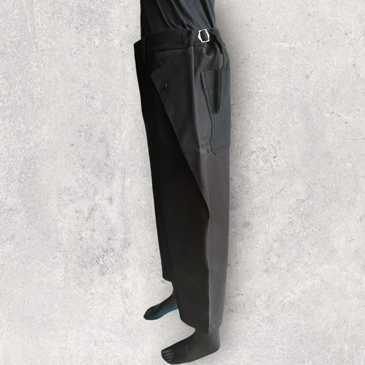 Yohji Yamamoto 1/10 Flannel Waist Adjustable vertical joint pants Size US 34 / EU 50 - 3 Thumbnail