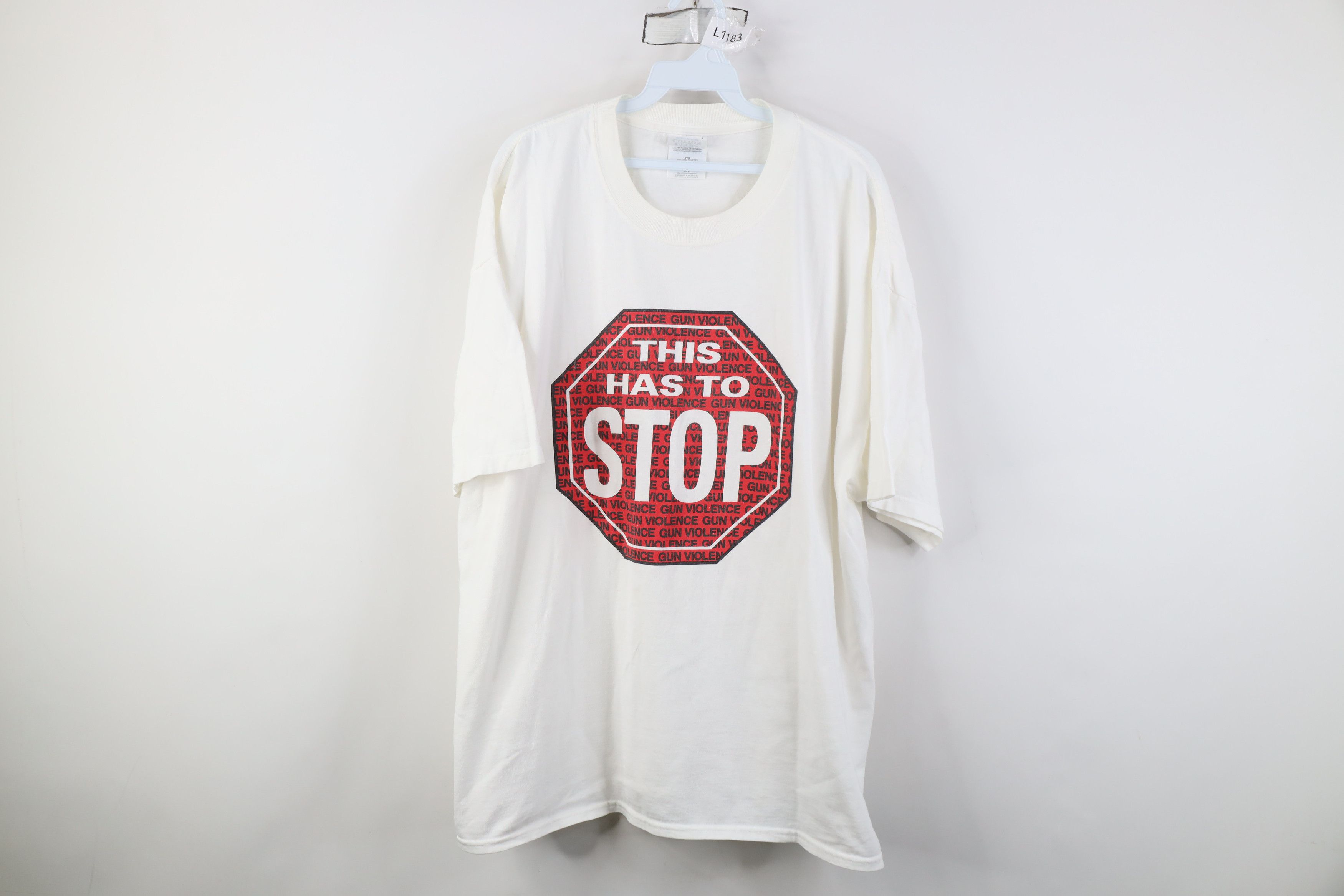 Vintage Vintage 90s Y2K To Stop Gun Violence Short Sleeve T-Shirt Size US XXL / EU 58 / 5 - 1 Thumbnail