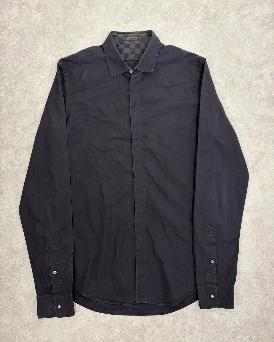 Louis Vuitton Louis Vuitton Black Monogrammed Shirt Size US M / EU 48-50 / 2 - 1 Thumbnail
