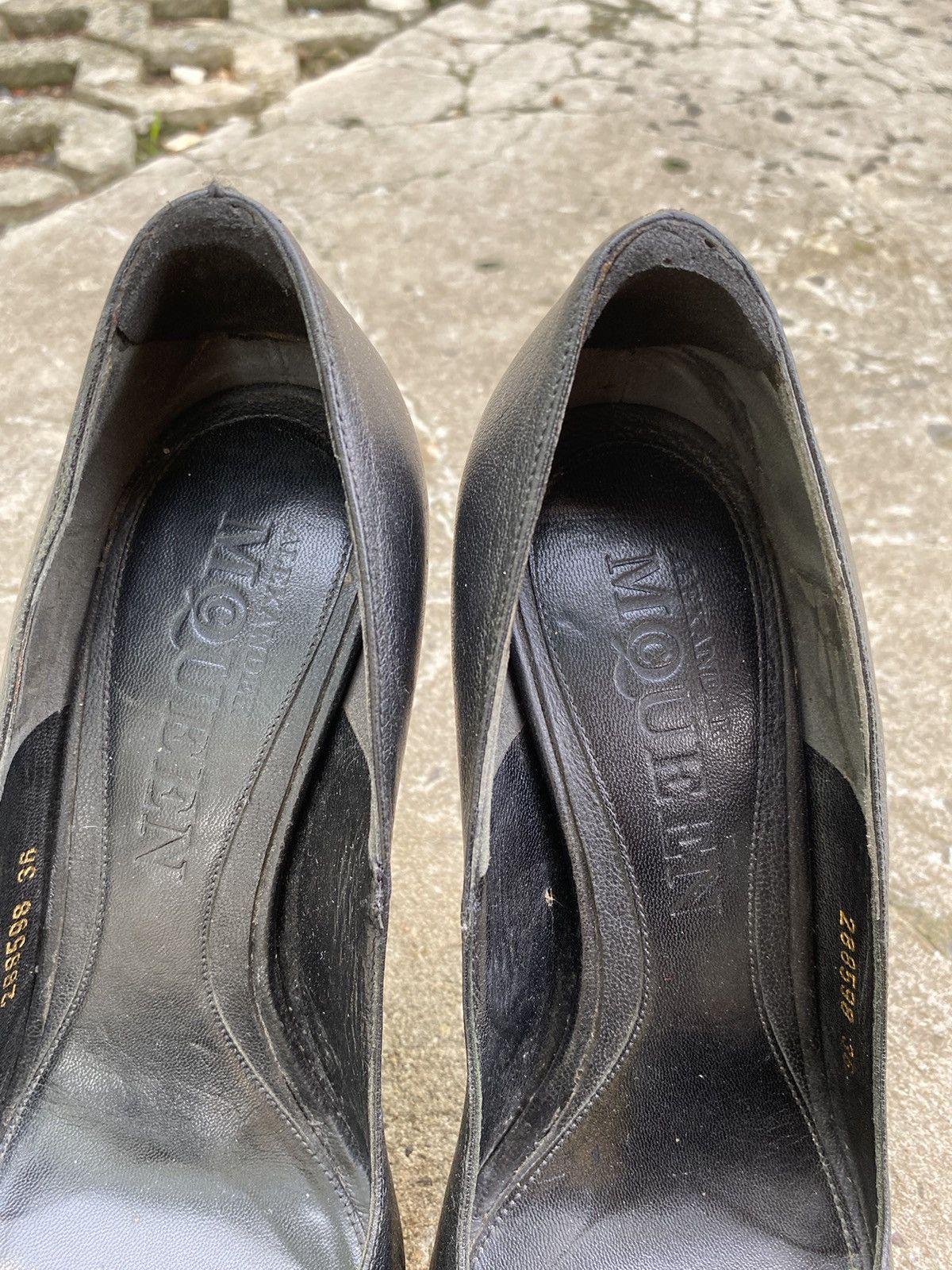 Alexander McQueen Alexander McQueen Leather Embellished Skull Peep Toe Pumps Size US 6 / IT 36 - 22 Thumbnail