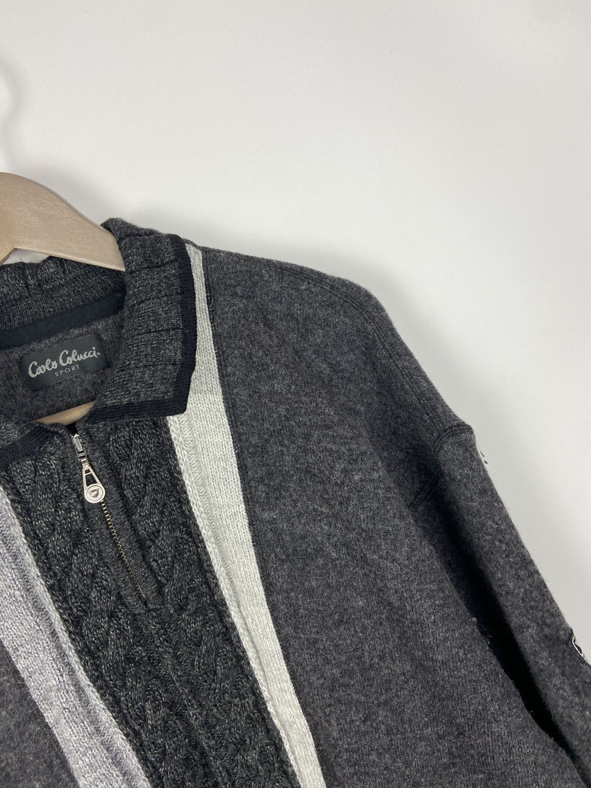 Carlo Colucci Vintage Carlo Colucci Sport 1/2 Zip Gray Polo Wool Sweater Size US XL / EU 56 / 4 - 10 Thumbnail