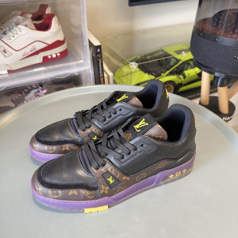 Louis Vuitton Louis Vuitton Trainer Casual Sneakers in Lakers Colors 0079 Size US 5.5 / EU 38 - 1 Thumbnail