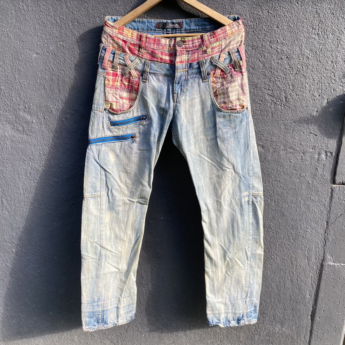 Thrashed Vintage Y2K Japanese Brand Double Waist Denim Pant