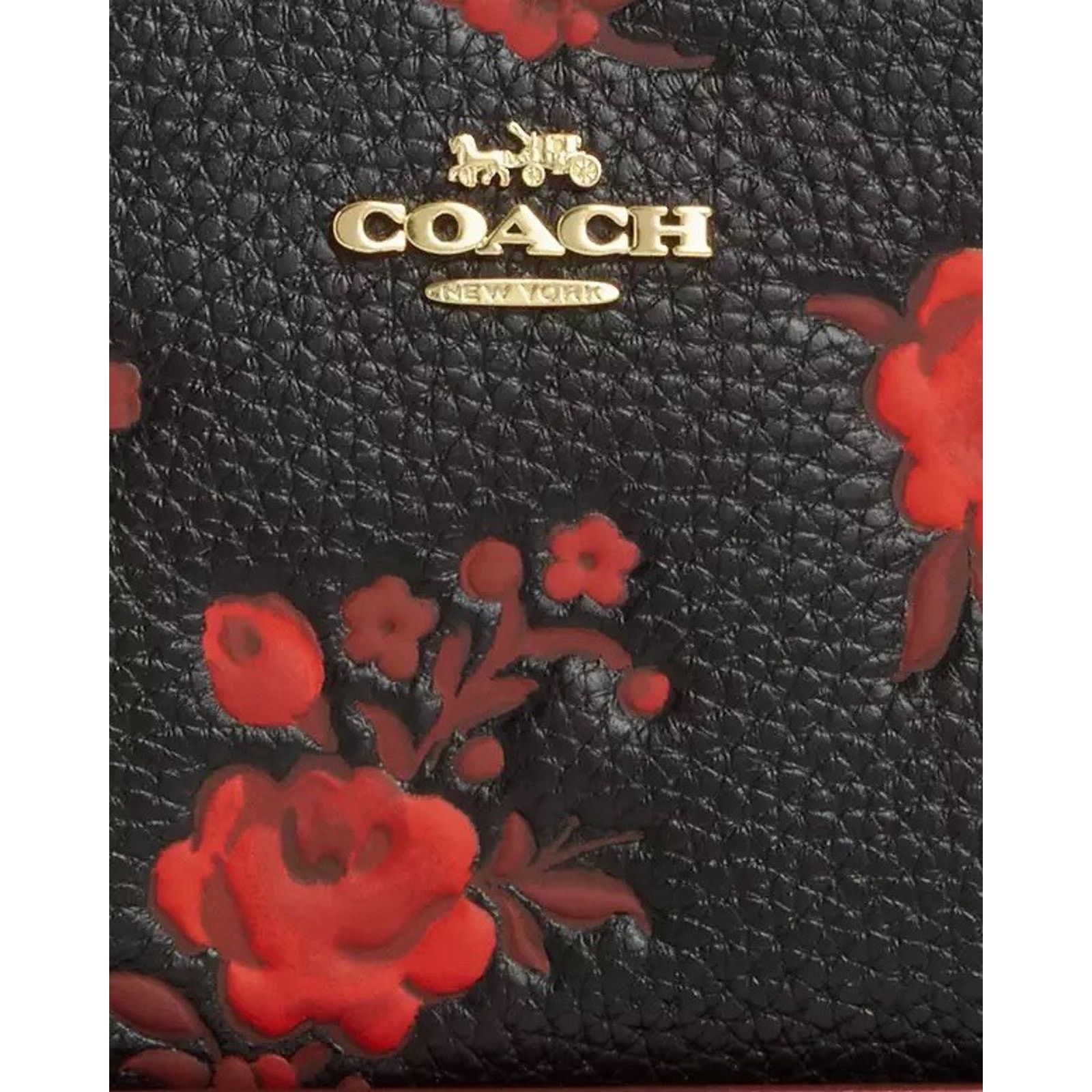 Coach NWT Coach Long Zip Around Wallet With Floral CCL36 Black/Red Size ONE SIZE - 10 Thumbnail
