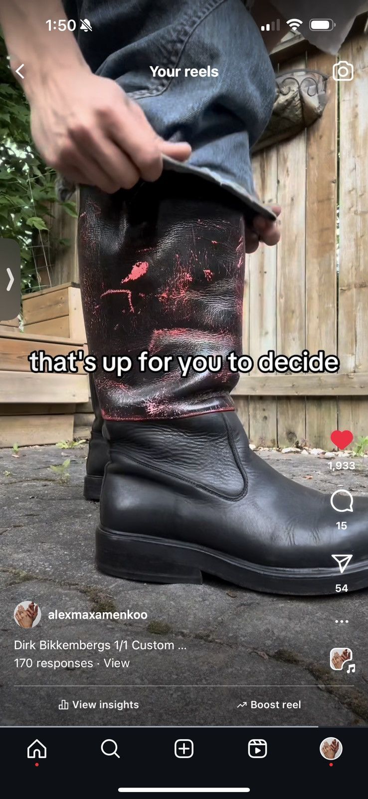 Dirk Bikkembergs Dirk Bikkembergs 1/1 Hand Painted Calfskin Leather Boots Size US 9 / EU 42 - 8 Thumbnail