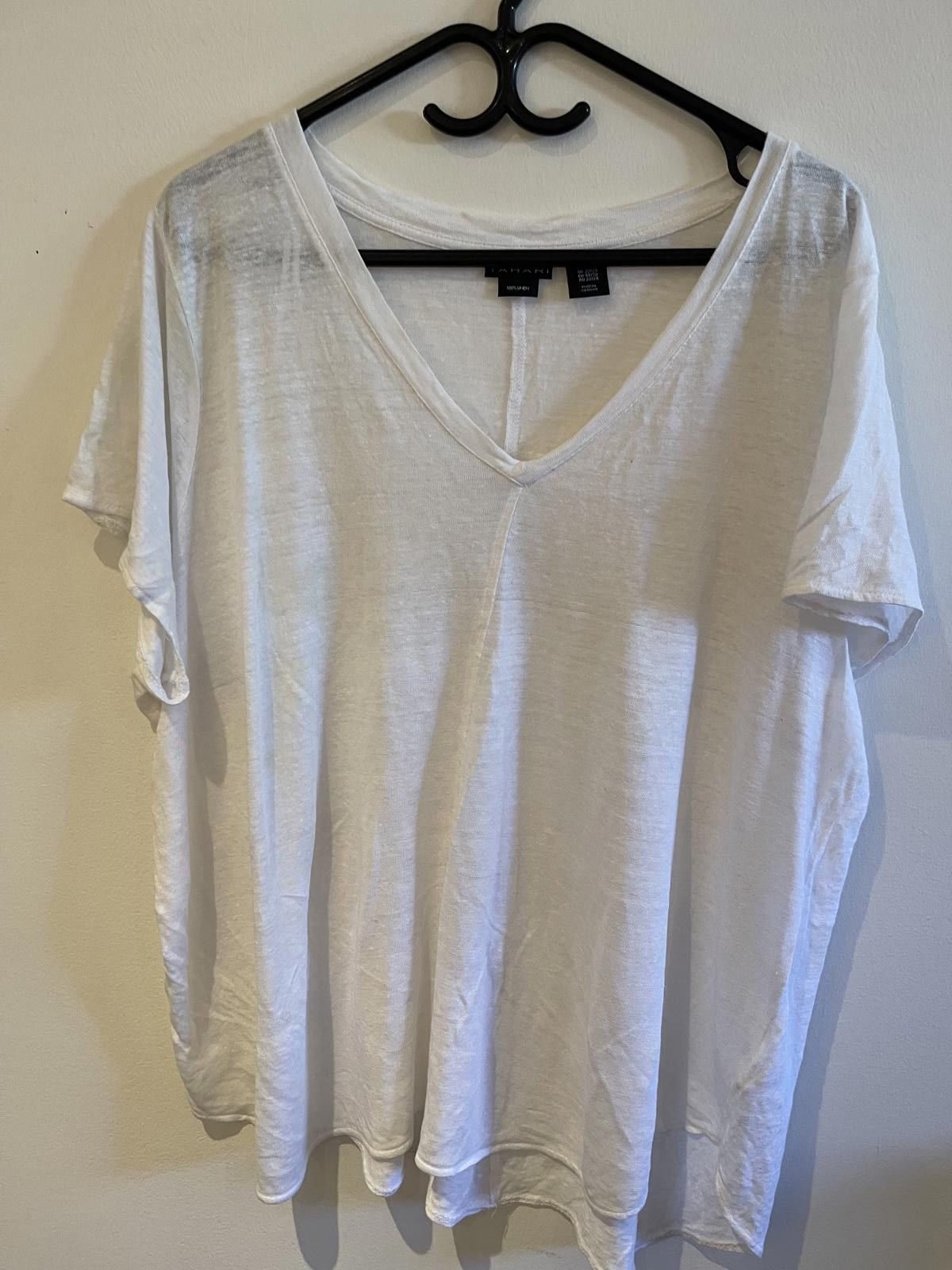 Elie Tahari Tahari 100% linen white top Size XXL / US 16-18 / IT 52-54 - 1 Thumbnail