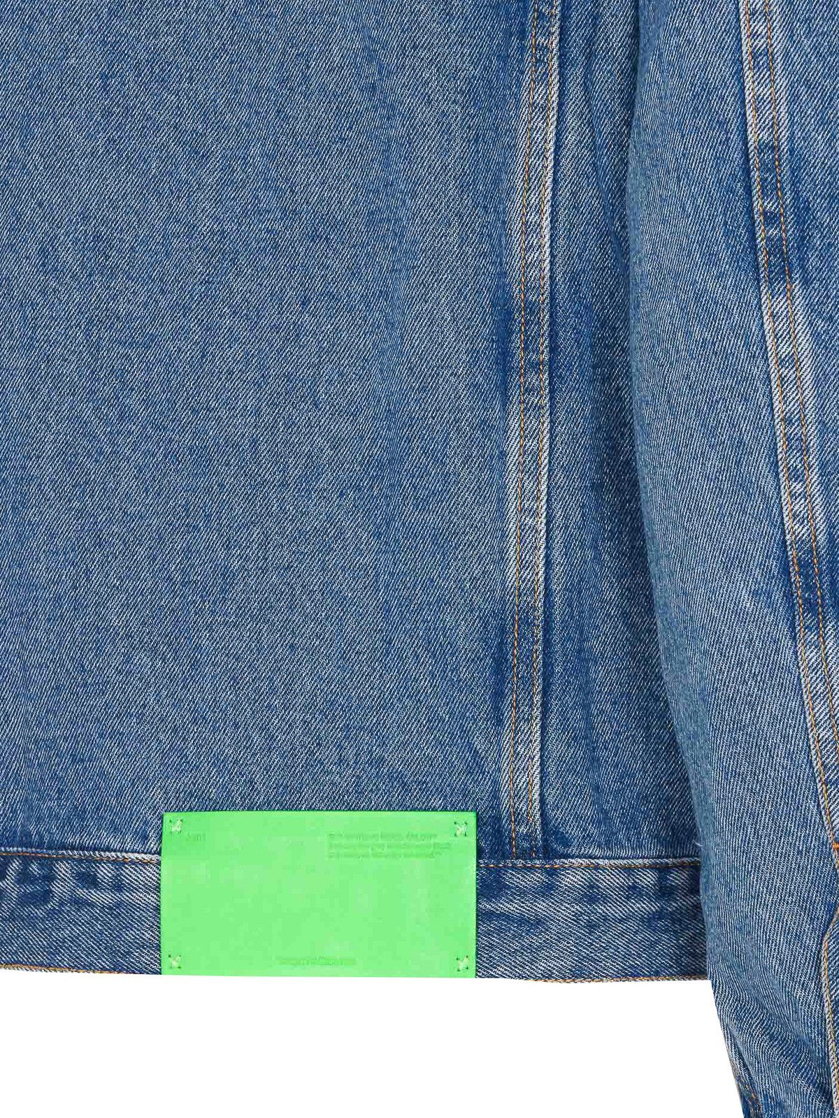 Off-White o1gr1nt0125 Skate Denim Jacket in Medium Blue Size US XS / EU 42 / 0 - 3 Thumbnail