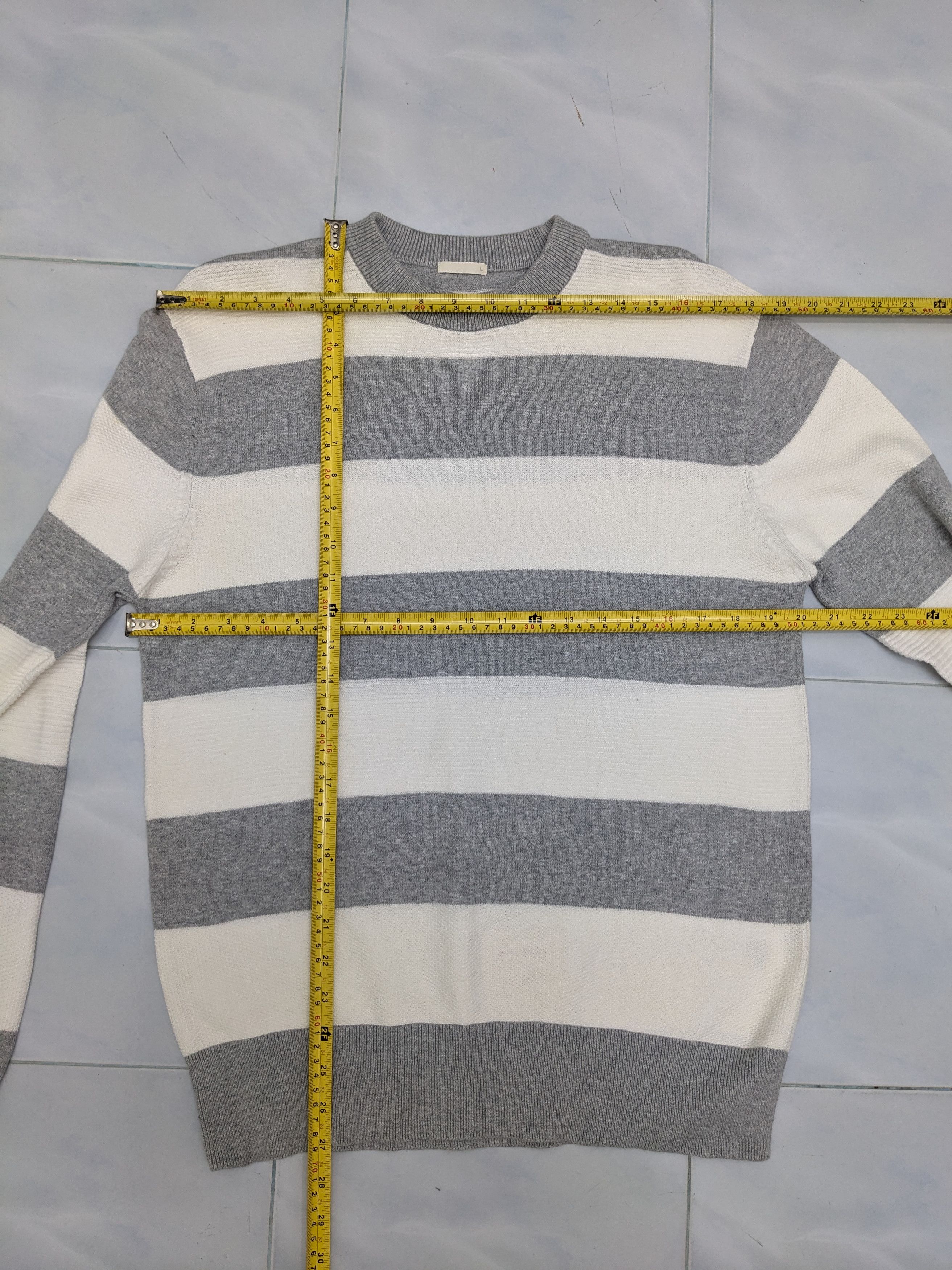 GU Japanese Brand GU Horizontal Striped Crewneck Size US L / EU 52-54 / 3 - 6 Thumbnail