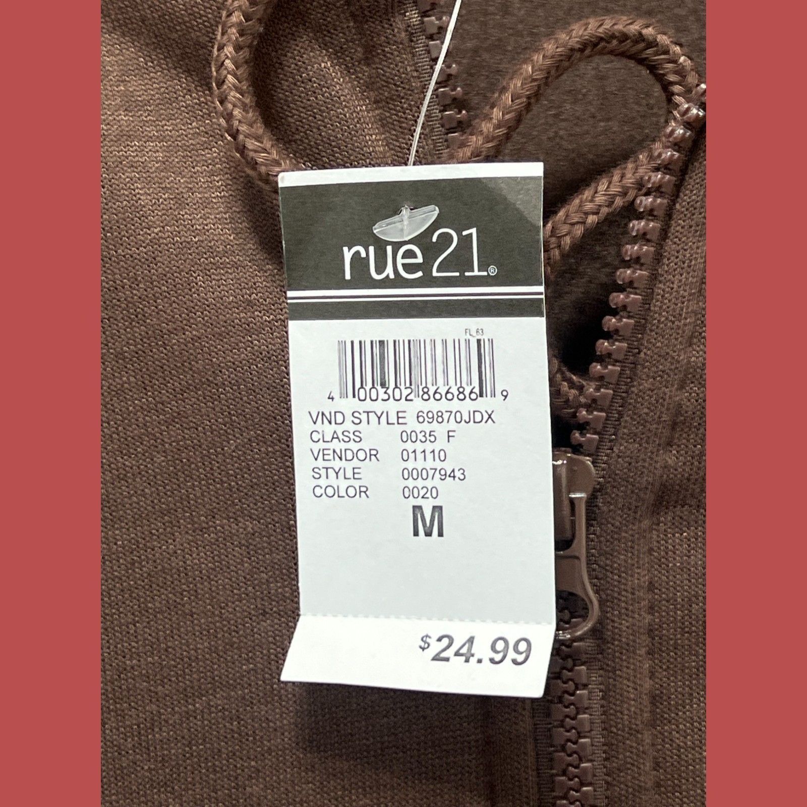 rue21 Rue 21 - Women's Long Sleeve Hooded Sweatshirt - Brown - Med Size M / US 6-8 / IT 42-44 - 7 Thumbnail