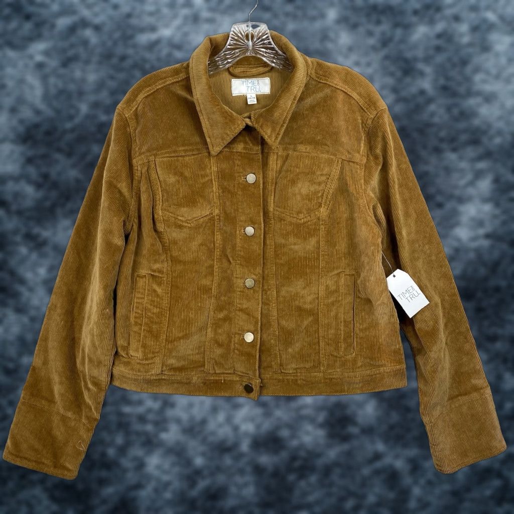Vintage Time And Tru Women’s Jacket L Brown Corduroy Button Up Trucker NWT Vintage Style Size L / US 10 / IT 46 - 1 Thumbnail