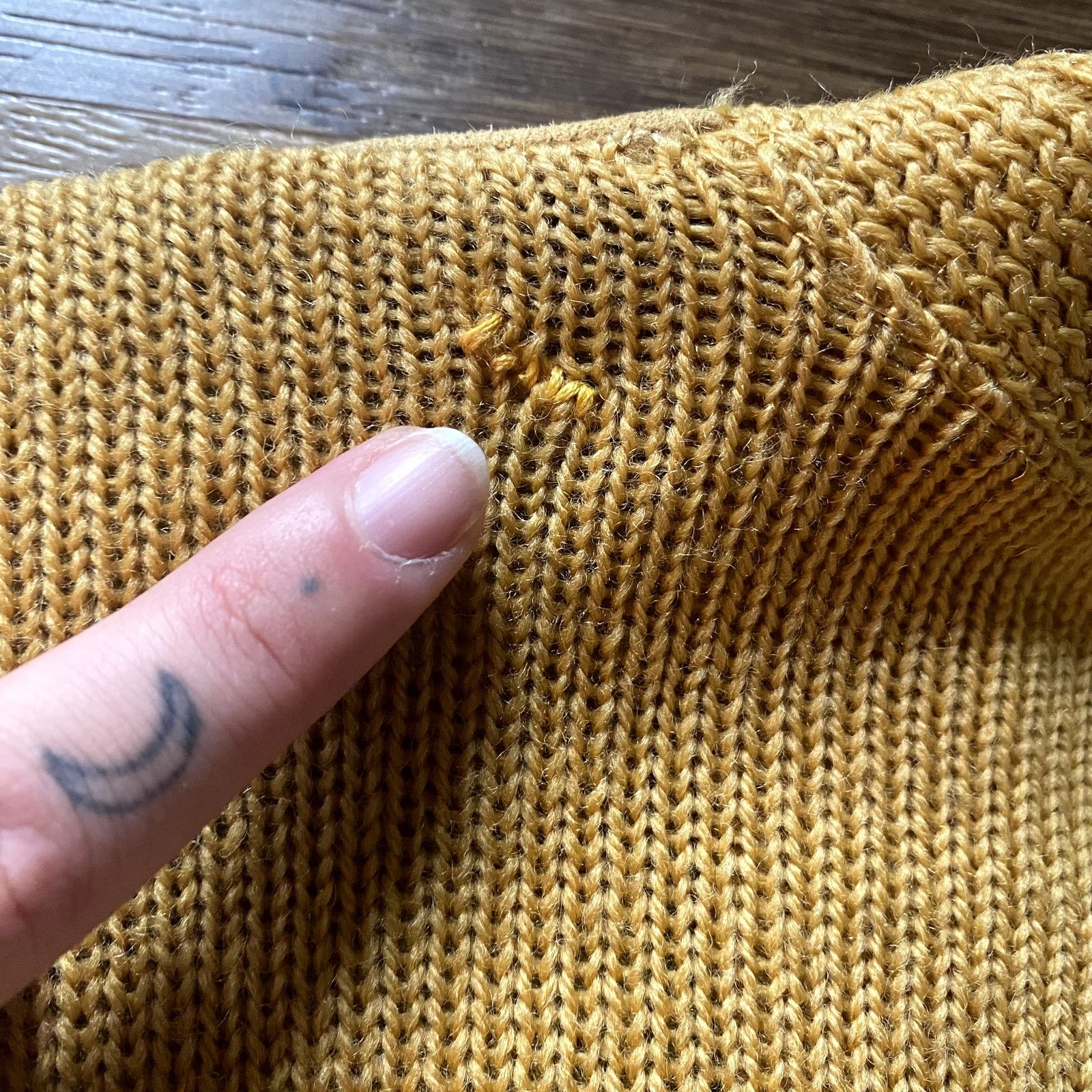 Towncraft × Vintage Vintage Yellow Towncraft Wool Knit / Lambskin Suede Cardigan Size US L / EU 52-54 / 3 - 6 Thumbnail