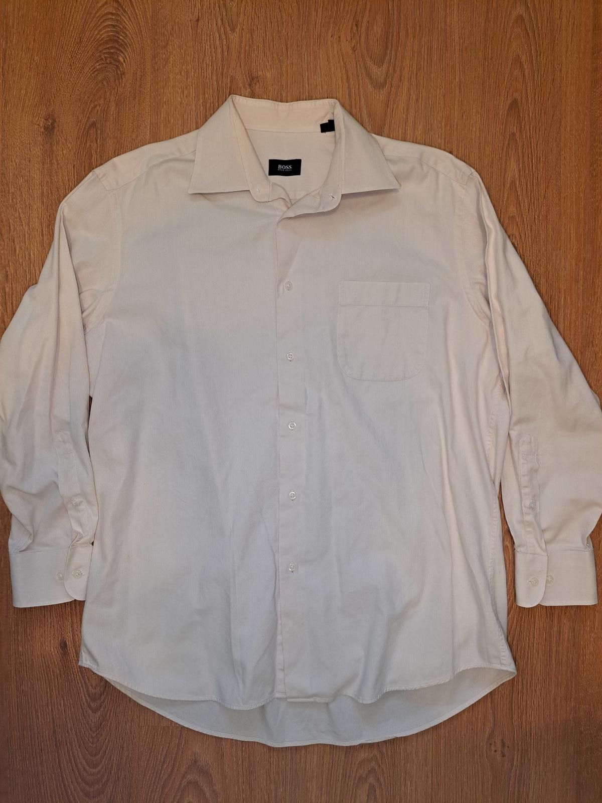 Hugo Boss Hugo Boss Dress Shirt Mens Medium 16-32/33 Beige 100% Cotton Size 38R - 1 Thumbnail
