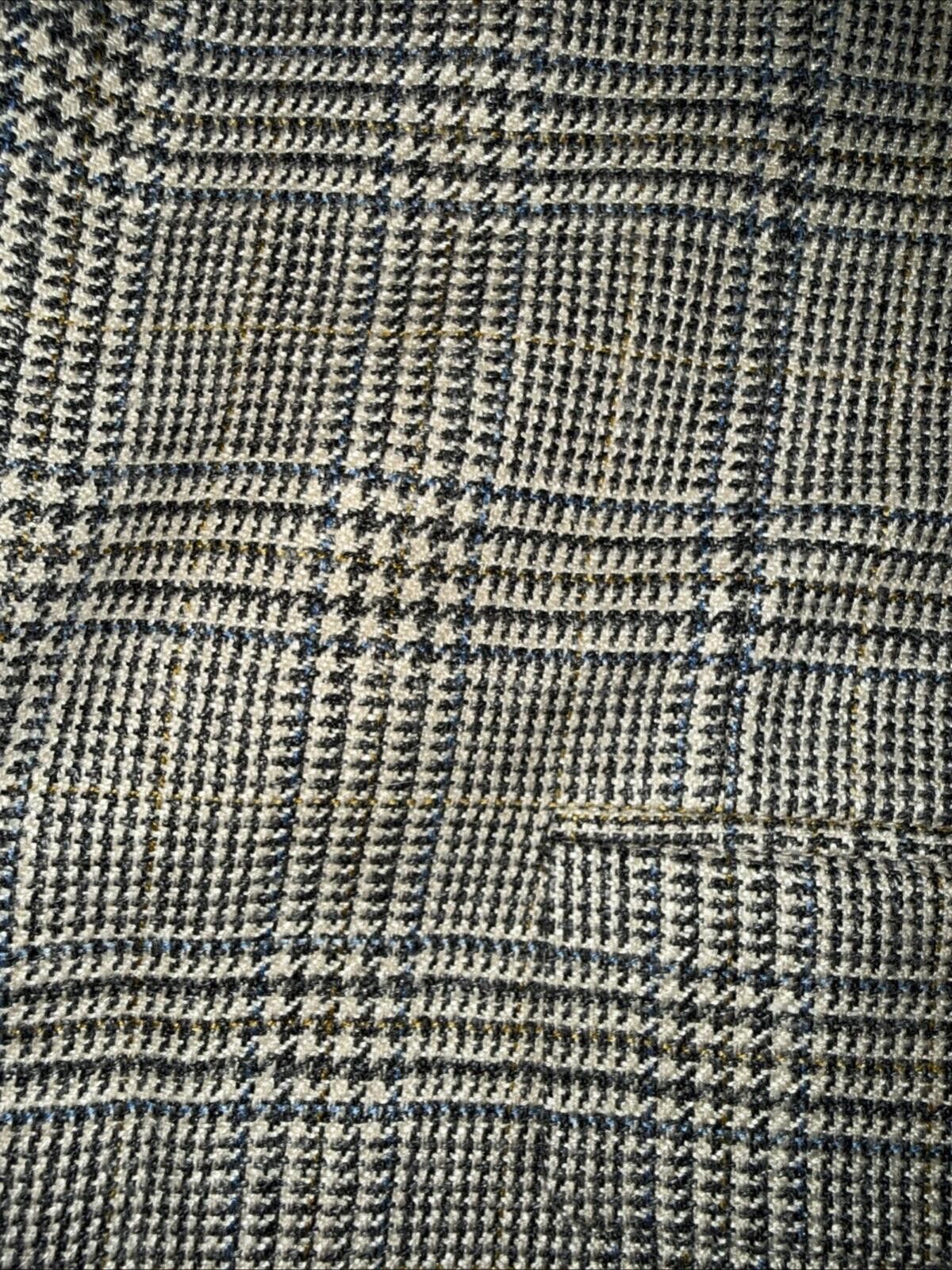 Oliver Peoples Oliver Blazer Mens 44 Tan Blue Plaid Blazer Wool Linen Silk Size 44R - 3 Thumbnail