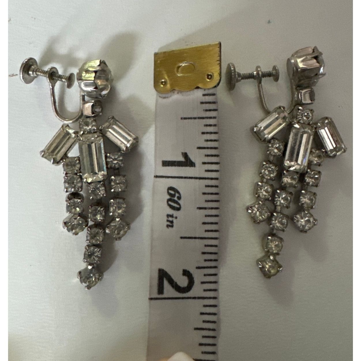 Vintage Vtg Art Deco-Style Rhinestone Chandelier Clip On Earrings Size ONE SIZE - 10 Thumbnail