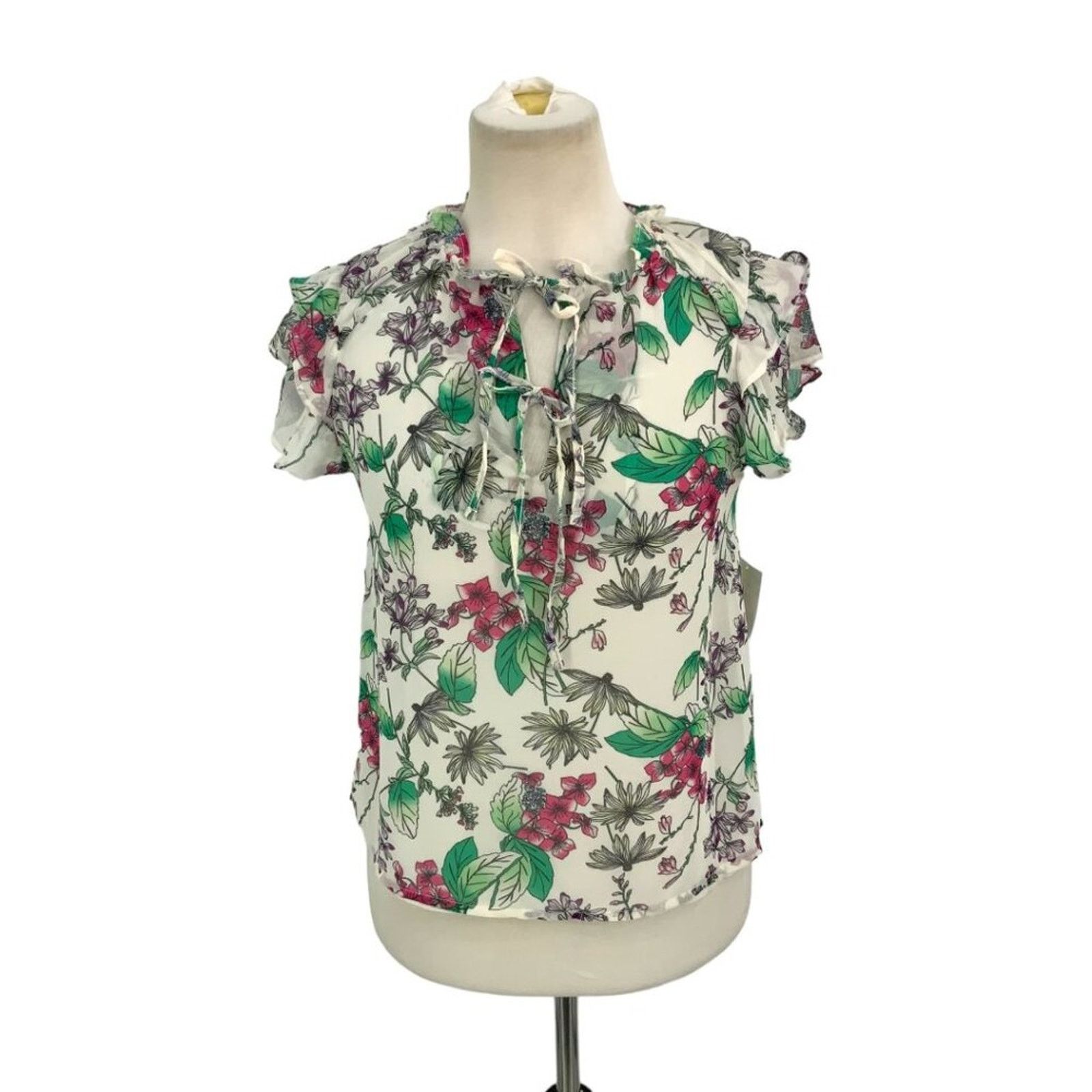 Steve Madden Steve Madden Keyhole Flutter Sleeve Top Sz XS NWOT $69 MSRP Size XS / US 0-2 / IT 36-38 - 2 Thumbnail