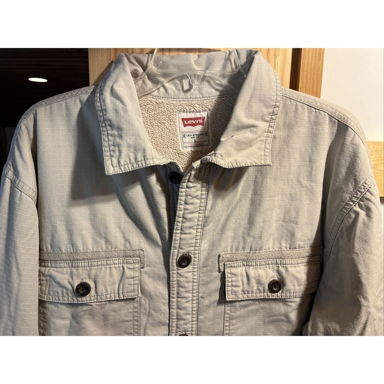 Levi's Levis VTG Men’s L Beige Sherpa Fleece Button Workwear Jacket Size US L / EU 52-54 / 3 - 7 Thumbnail