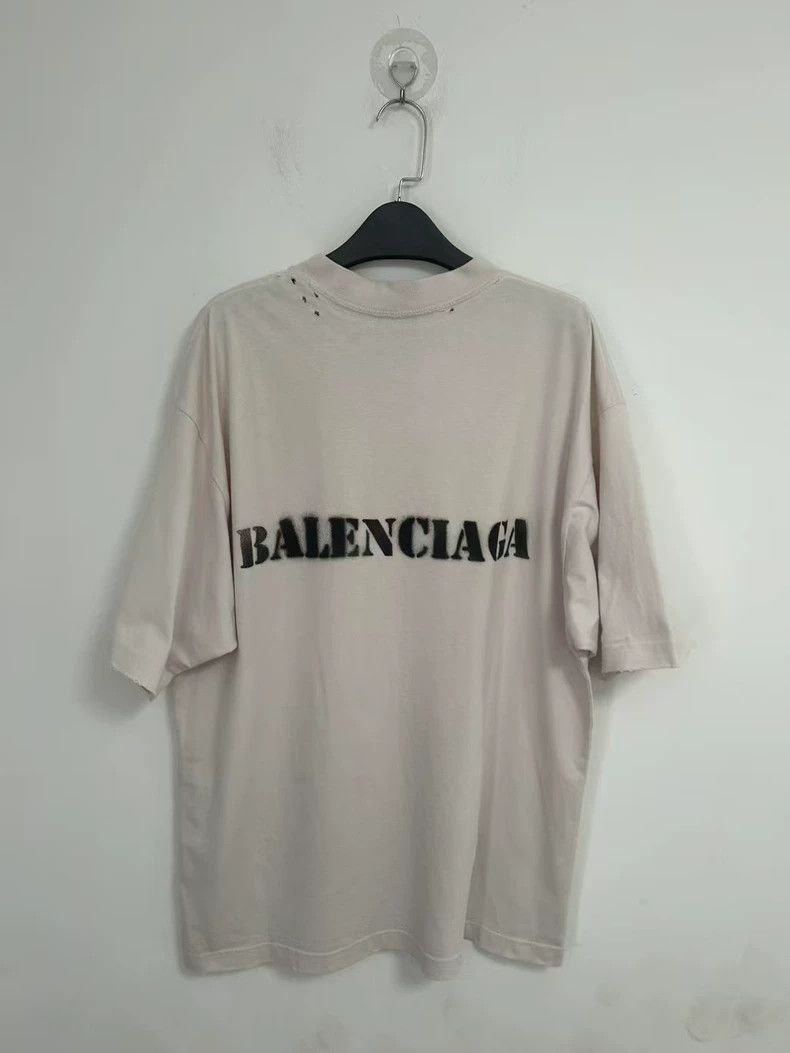 Balenciaga Balenciaga Letter round neck wear effect straight sleeve T Size US XS / EU 42 / 0 - 2 Thumbnail