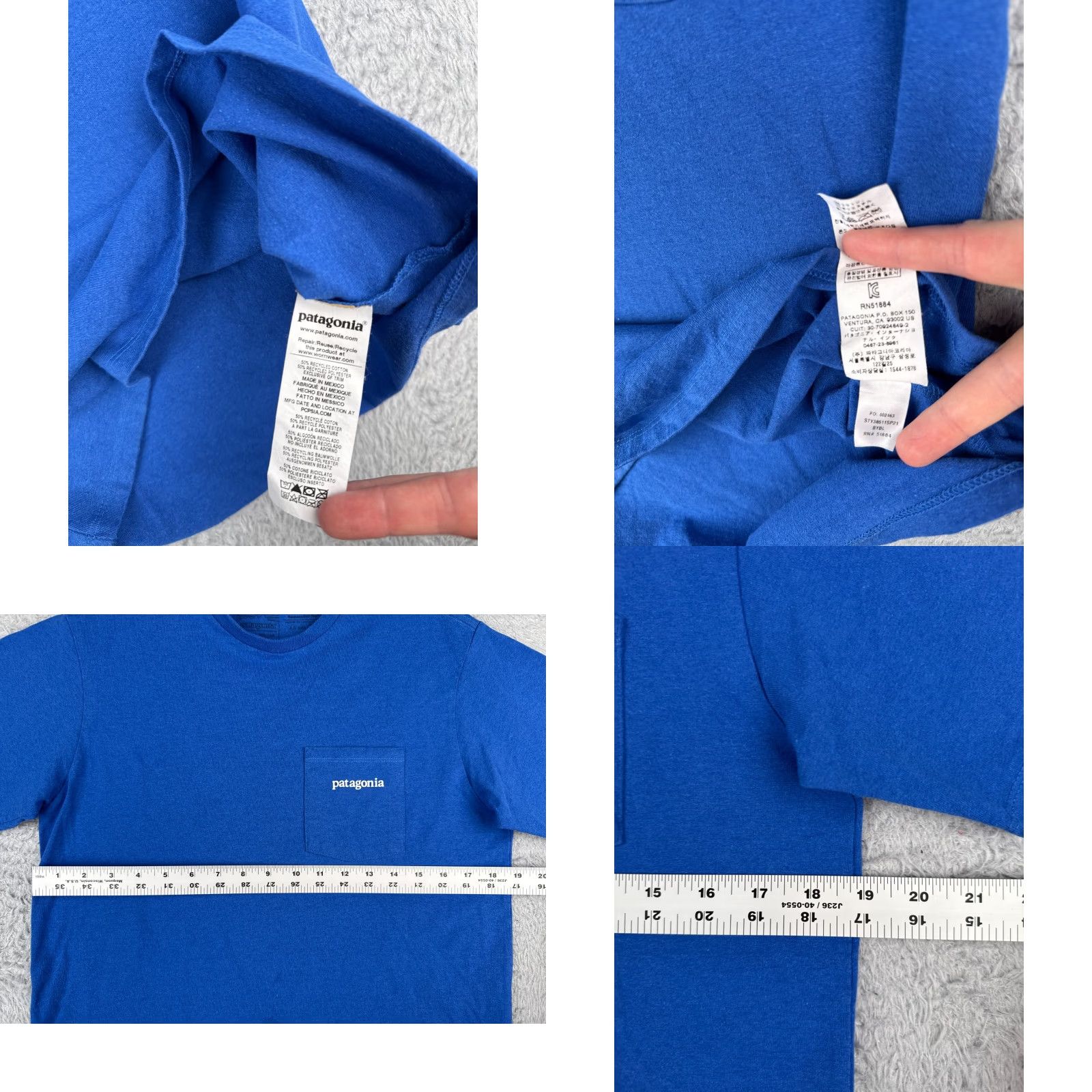 Patagonia Patagonia Shirt XS Men Blue Responsibili-Tee Pocket Cotton Blend T-Shirt Logo All Seasons Pockets USA 90s? Size US XS / EU 42 / 0 - 8 Thumbnail