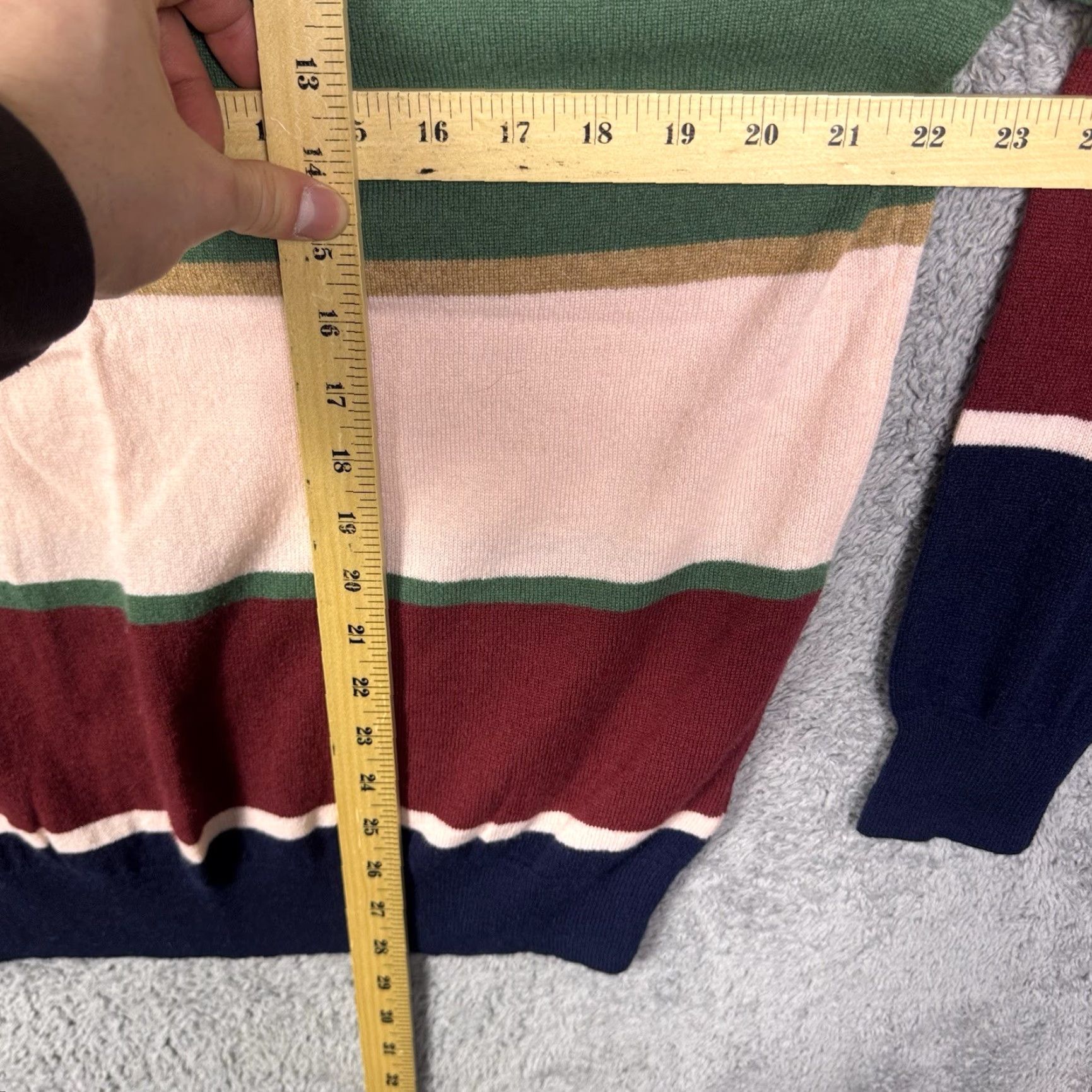 J.Crew J.CREW 100% Cashmere Sweater Mens XL Crewneck Pullover Knit Rugby Stripe BI838 Mens XL Multicolor Crew Neck Knit Pullover Sweater Size US XL / EU 56 / 4 - 7 Thumbnail