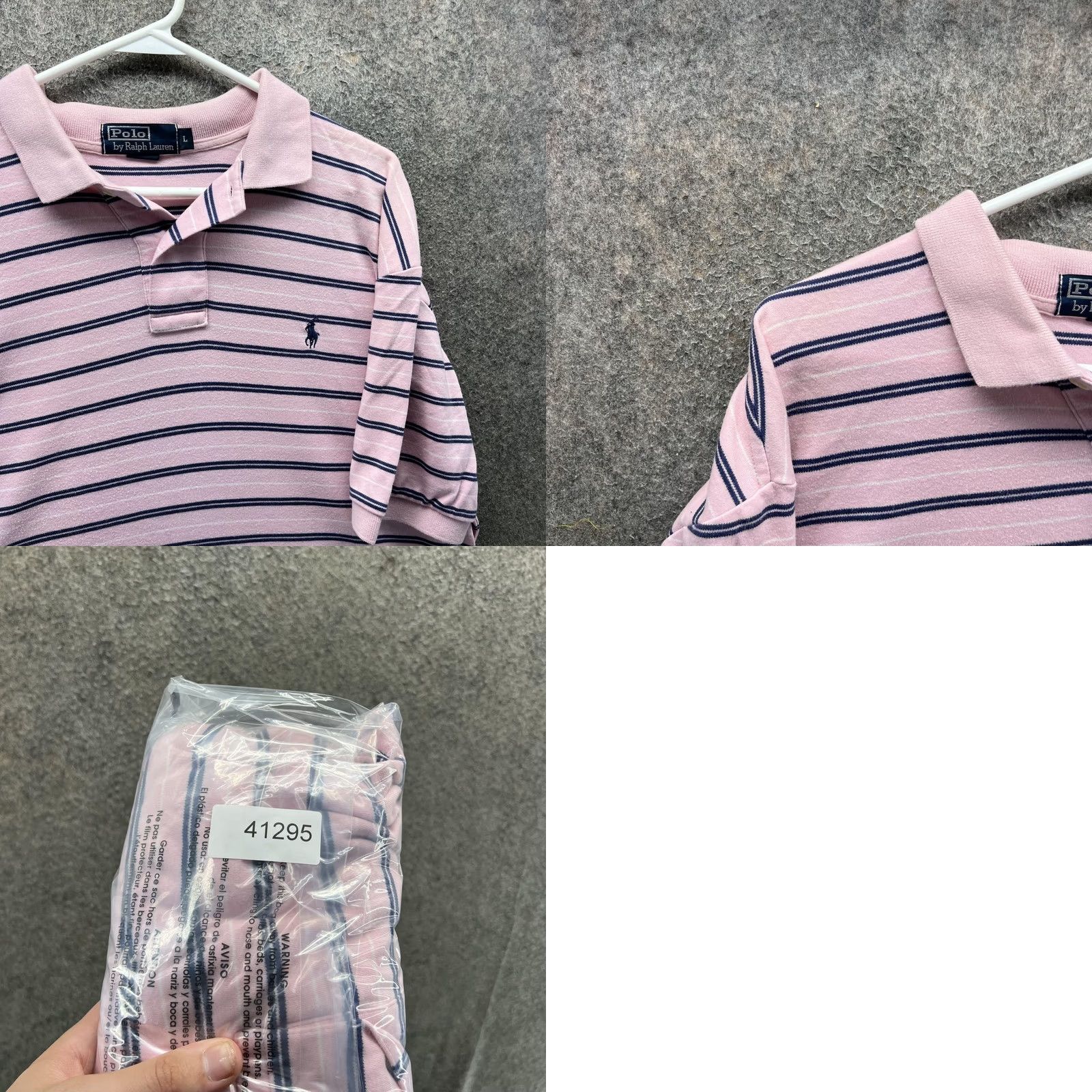 Polo Ralph Lauren Polo by Ralph Lauren Polo Shirt Mens L Pink Stripe Pony Logo Short Sleeve Size US L / EU 52-54 / 3 - 8 Thumbnail