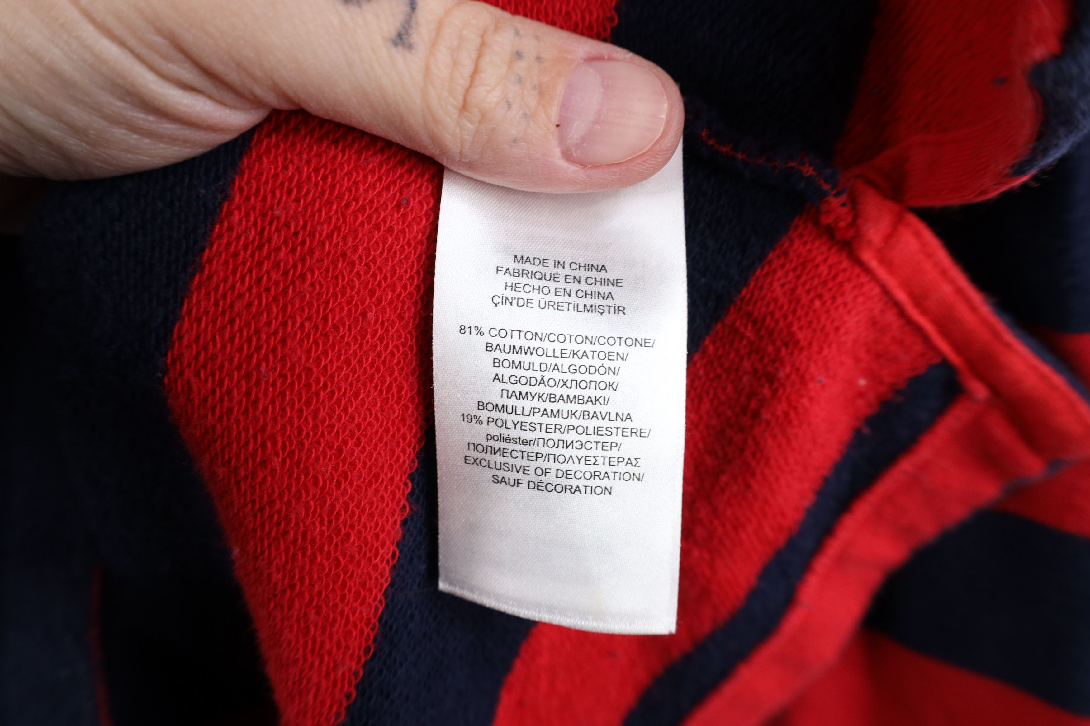 Ralph Lauren Vintage 90s Ralph Lauren Spell Out Striped Sweatshirt Red Size M / US 6-8 / IT 42-44 - 8 Thumbnail