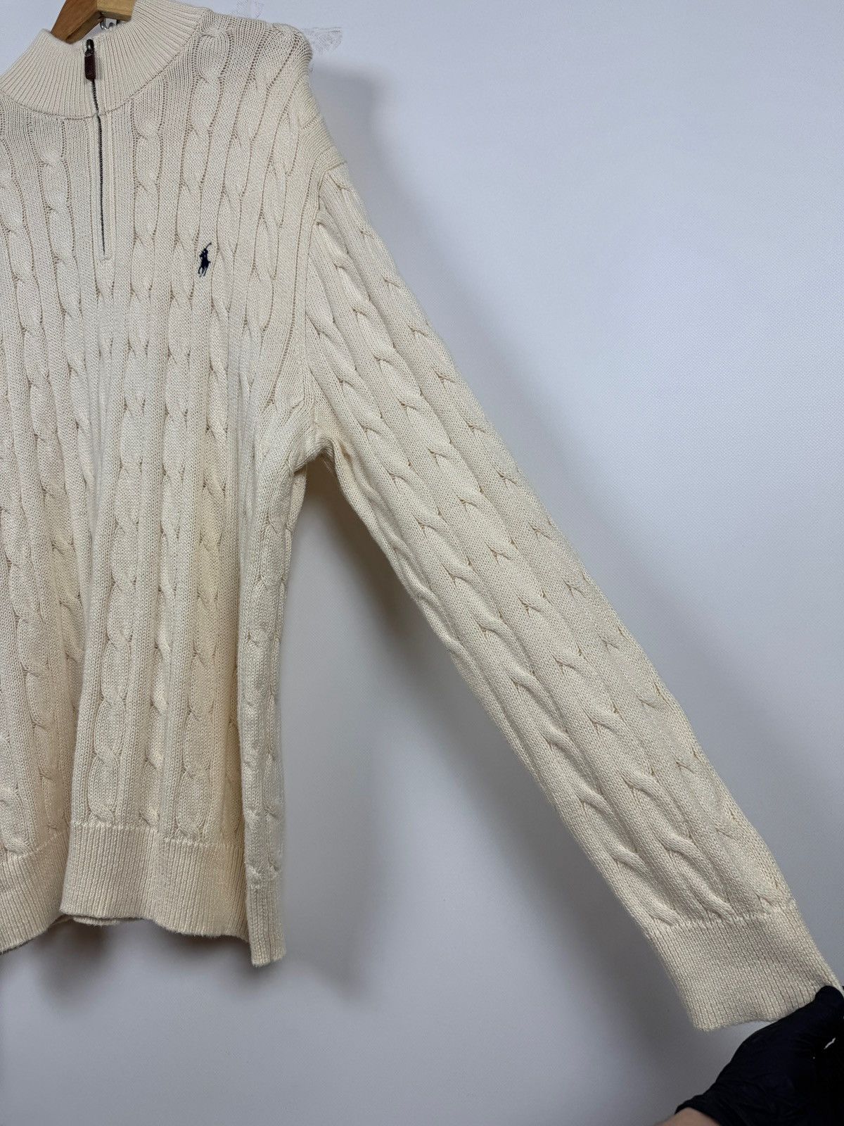 Polo Ralph Lauren Polo Ralph Lauren Cable Knit Quarter Zip Mock Neck Sweater Size US XXL / EU 58 / 5 - 13 Thumbnail