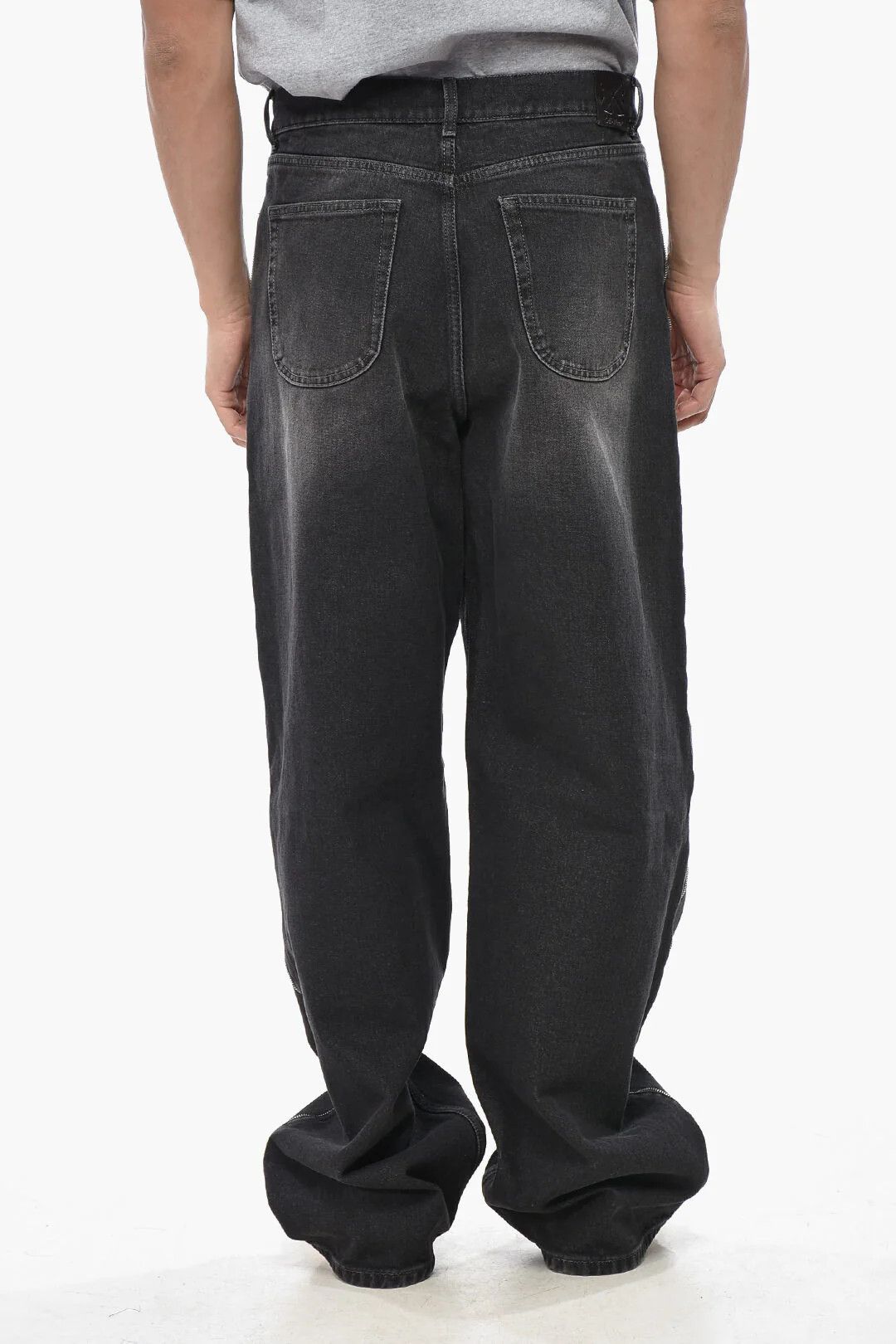Off-White og1mm0526 Loose Fit Washed Denim Jeans in Black Size US 32 / EU 48 - 2 Thumbnail