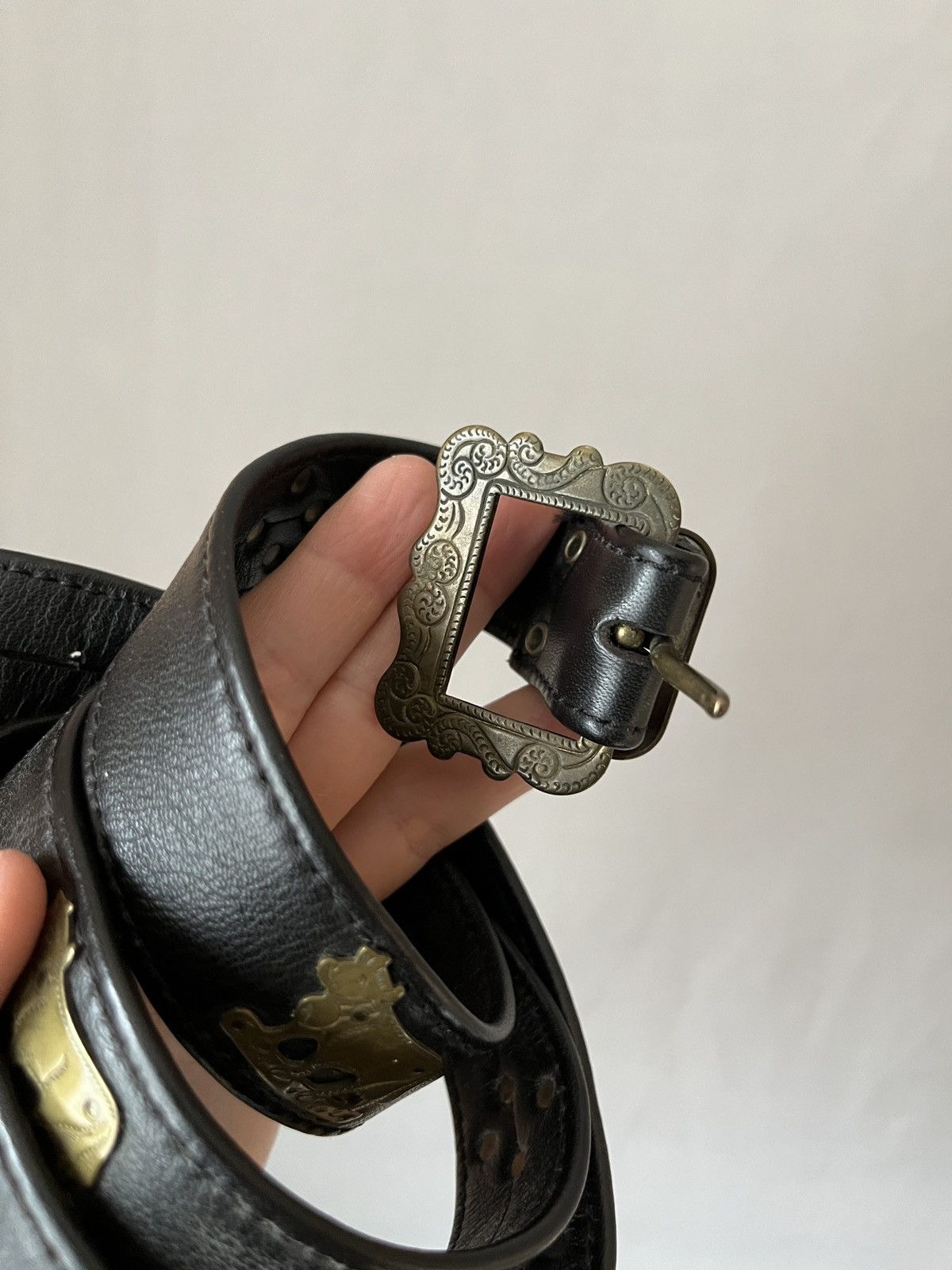 Vintage Vintage Avant Garde Tyrol Cows Ethno Leather Belt Size ONE SIZE - 3 Thumbnail