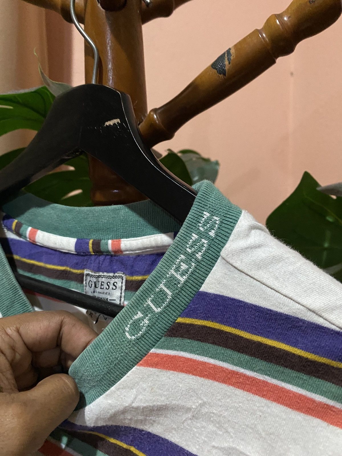 Guess Guess Los Angeles Striped Logo T-Shirt – 90s Retro-Inspired Size US XL / EU 56 / 4 - 8 Thumbnail