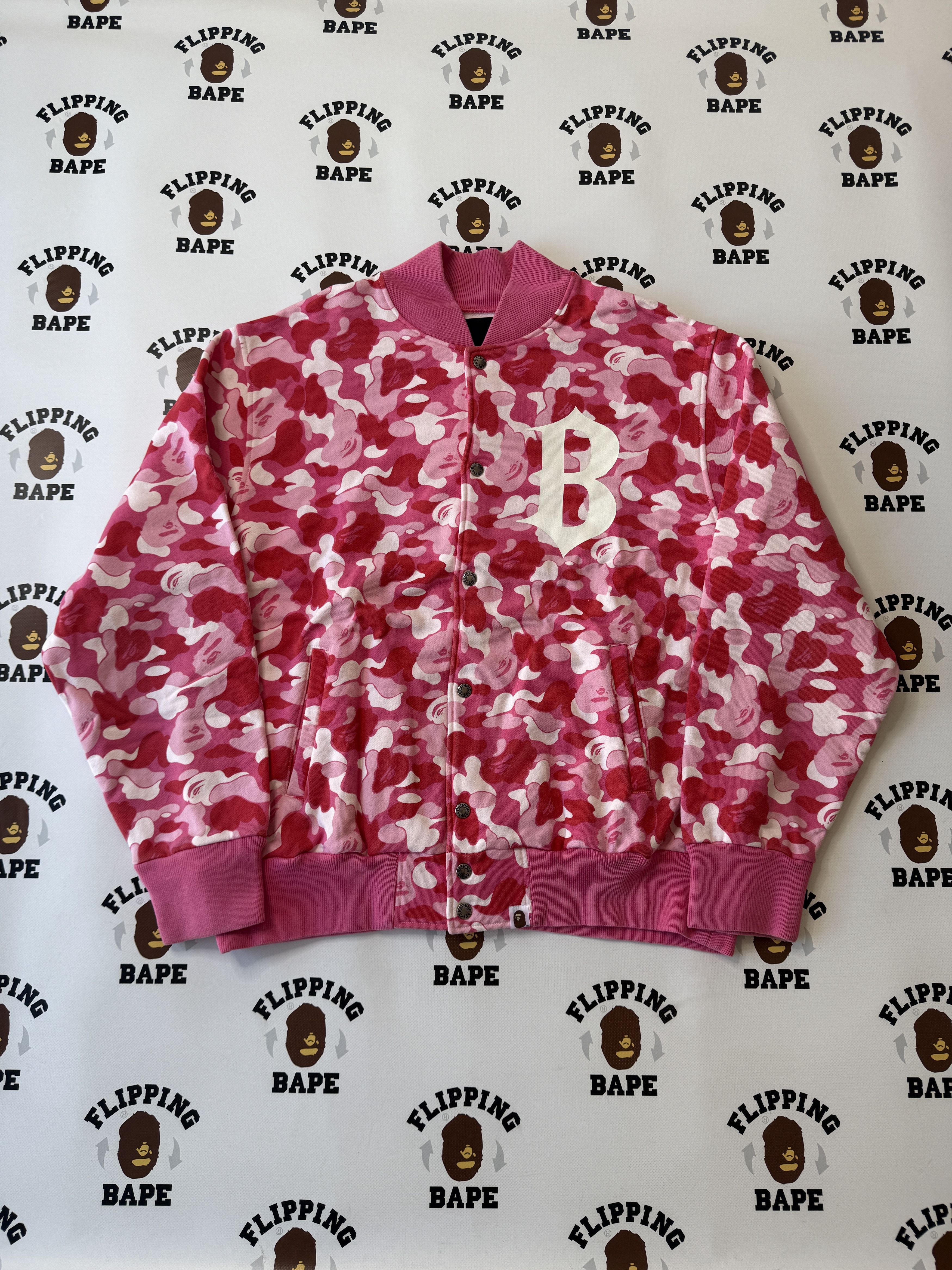 Bape BAPE NIGO FAVORITE SHOP ABC CAMO SWEAT VARSITY JACKET (2008) Size US L / EU 52-54 / 3 - 1 Thumbnail