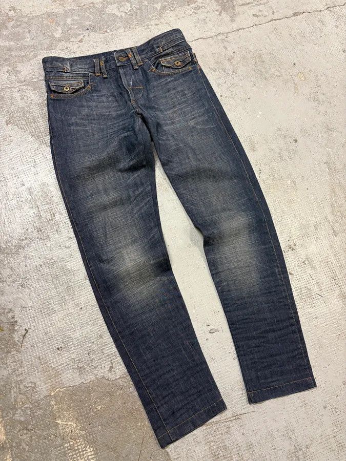 Dolce & Gabbana 2000s Dolce & Gabbana Navy Raw Faded Denim Jeans Size US 32 / EU 48 - 5 Thumbnail