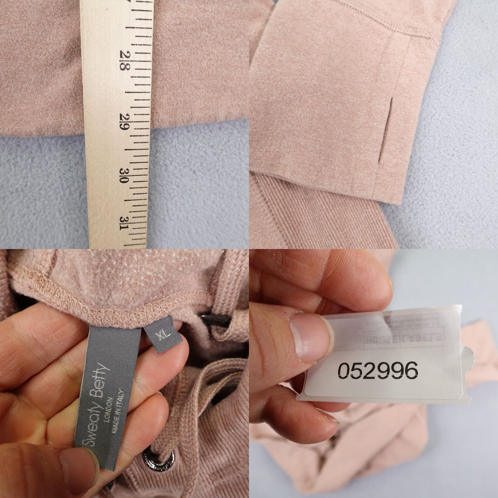 Sweaty Betty VINTAGE Sweaty Betty Women's Hoodie XL Pink Thermal Pullover Sweatshirt Activewear Casual Outdoor Women Size XL / US 12-14 / IT 48-50 - 8 Thumbnail