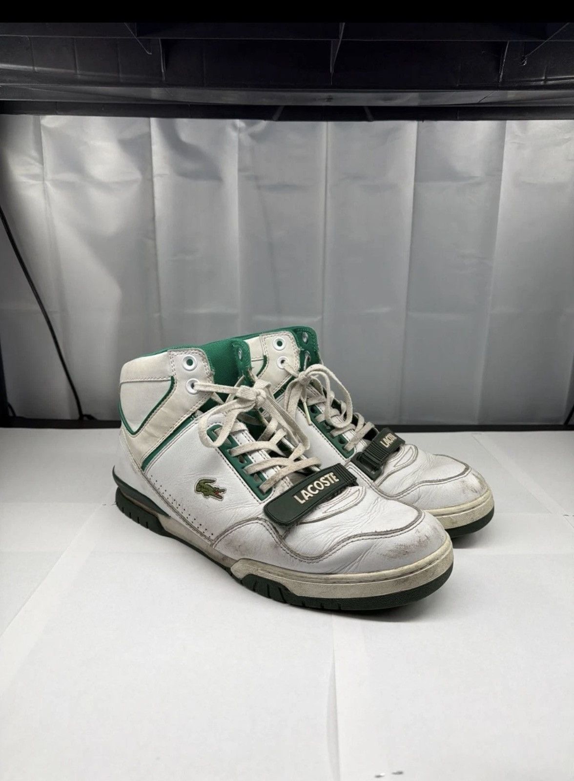 Lacoste Lacoste Missouri Mid White Green Leather High-Top Sneakers Size US 12 / EU 45 - 1 Thumbnail