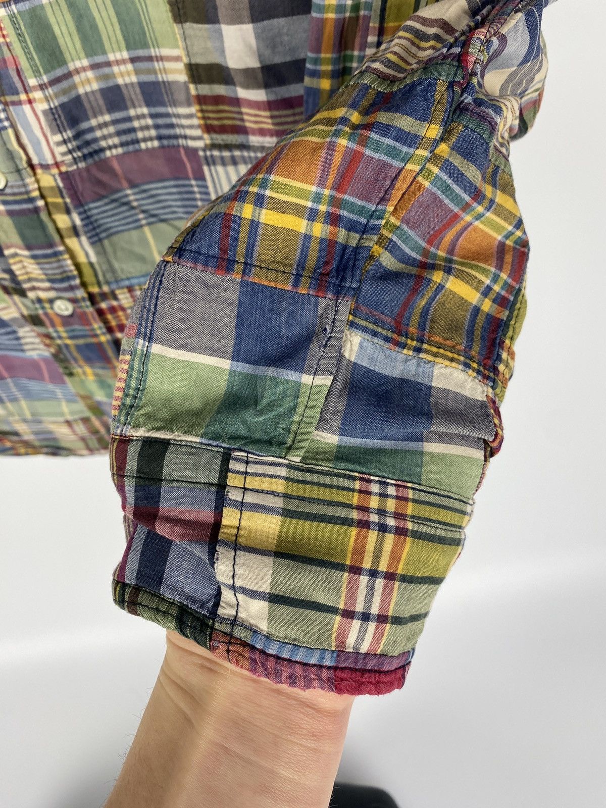 Ralph Lauren RRL Ralph Lauren Patchwork Distressed Nova Check Shirt Size US L / EU 52-54 / 3 - 9 Thumbnail