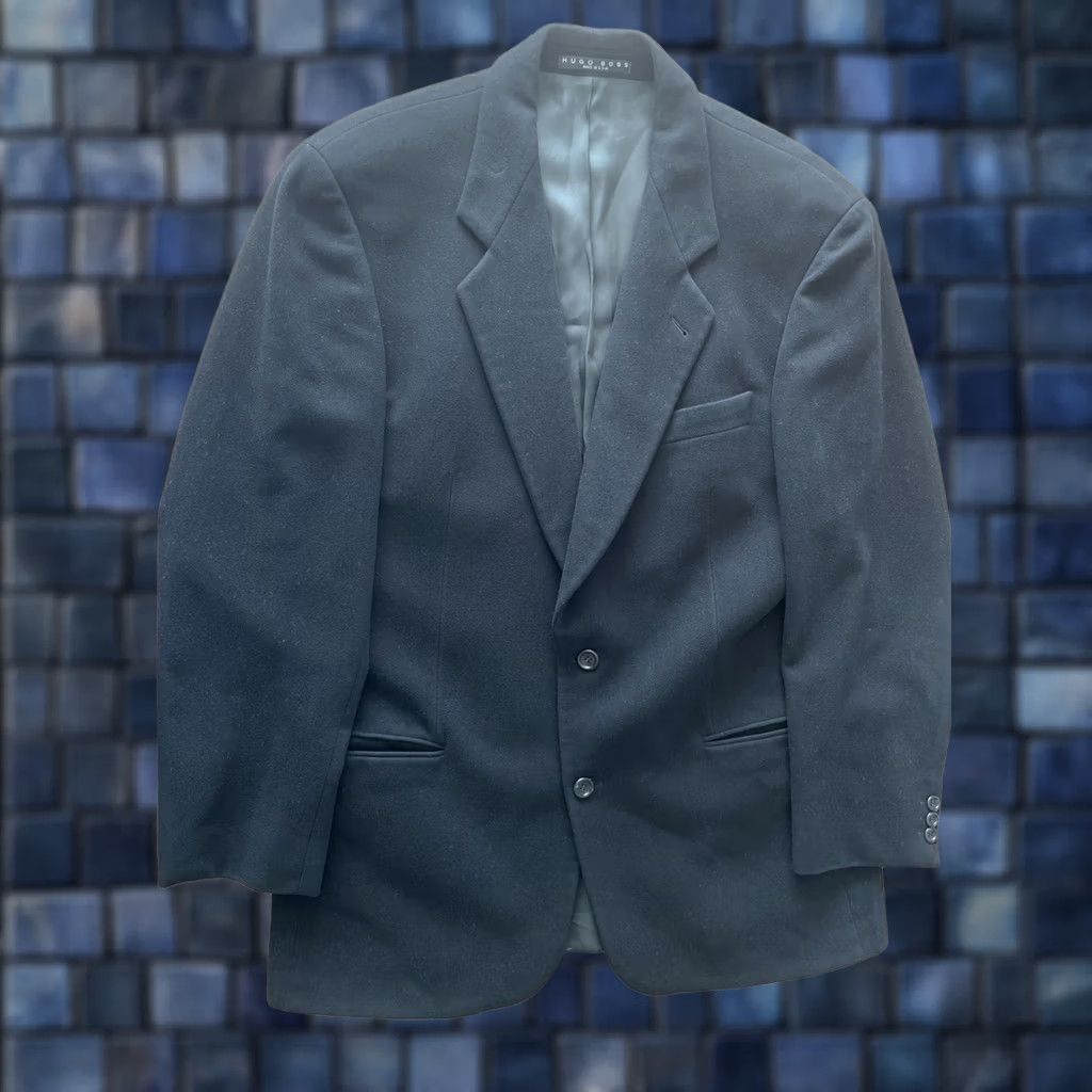Hugo Boss HUGO BOSS Blazer Cashmere Wool Blend Black Tweed Sport Coat Jacket Mens 42R USA Size 42R - 1 Thumbnail