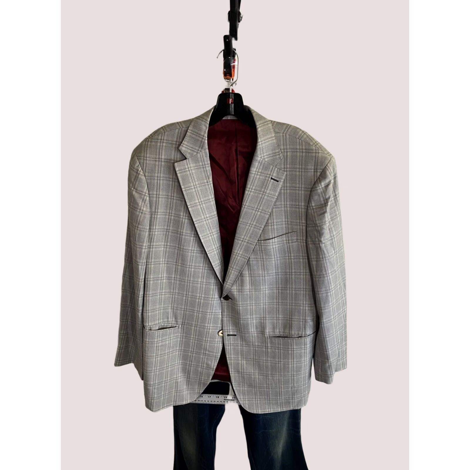 Vintage Gentlemans Cooperative Jacket Blazer 44L Mens Plaid Wool Coat Coat 44L Sharp 90s Event Theme Size 44R - 1 Thumbnail