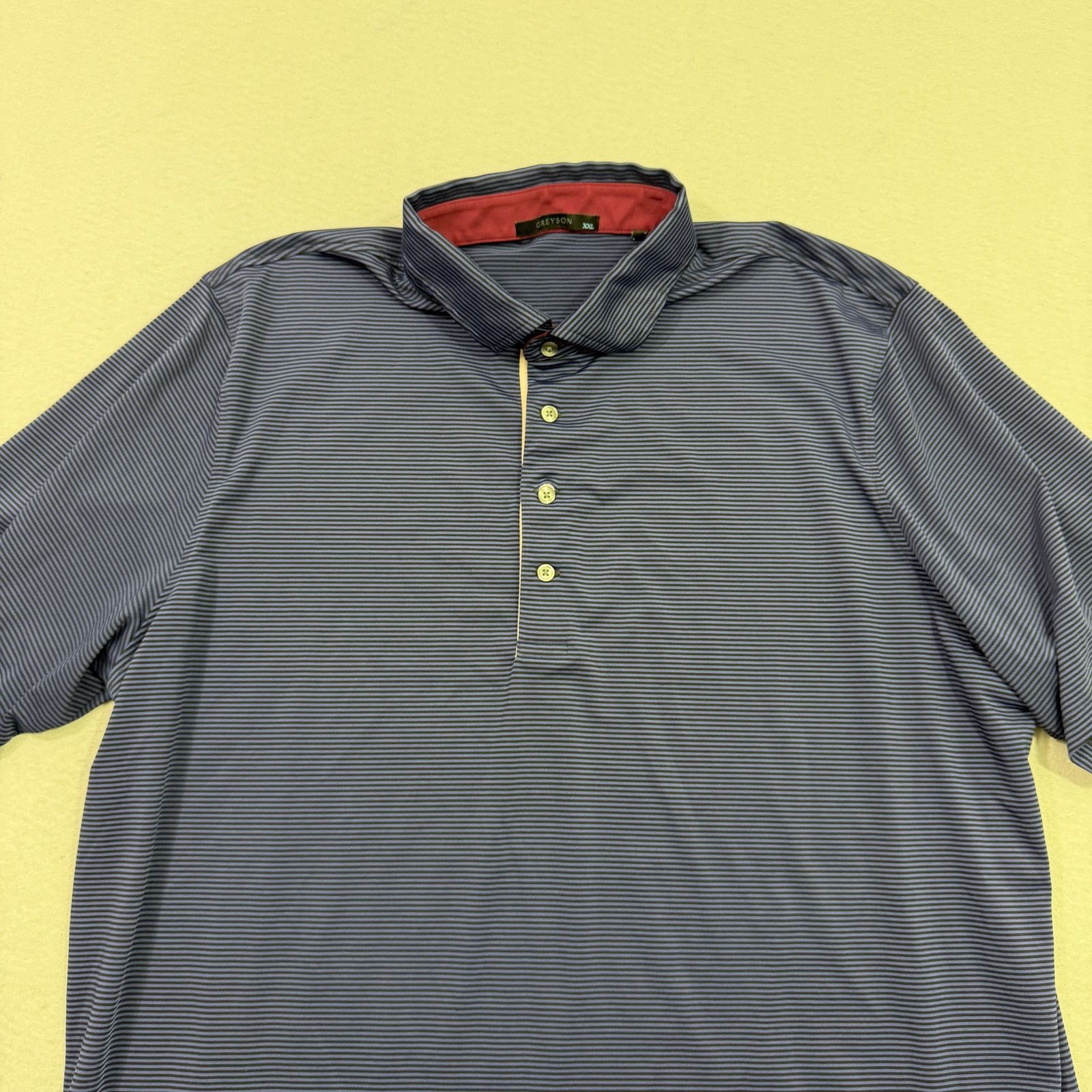 Other Greyson Polo Shirt Men's 2XL Blue Black Striped Collared Size US XXL / EU 58 / 5 - 2 Thumbnail
