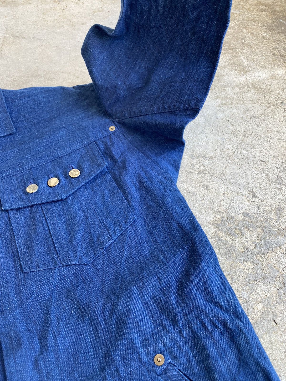 Vintage Vintage Issey Sport Indigo Denim Long Jacket Size L / US 10 / IT 46 - 10 Thumbnail