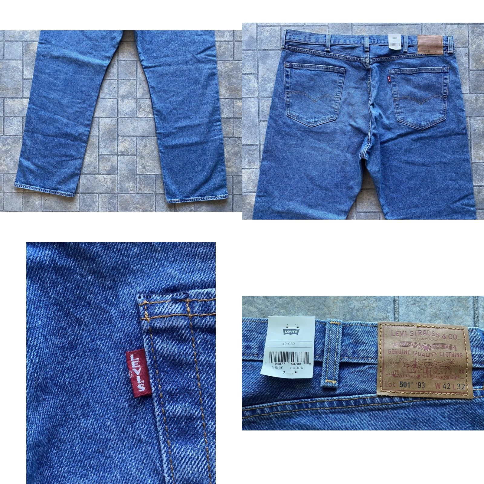 Levi's VINTAGE Levi's 501 Jeans Straight 42x32 Men’s Blue 93 Big E NWT Premium 501 Jeans Mens Size US 42 / EU 58 - 9 Thumbnail